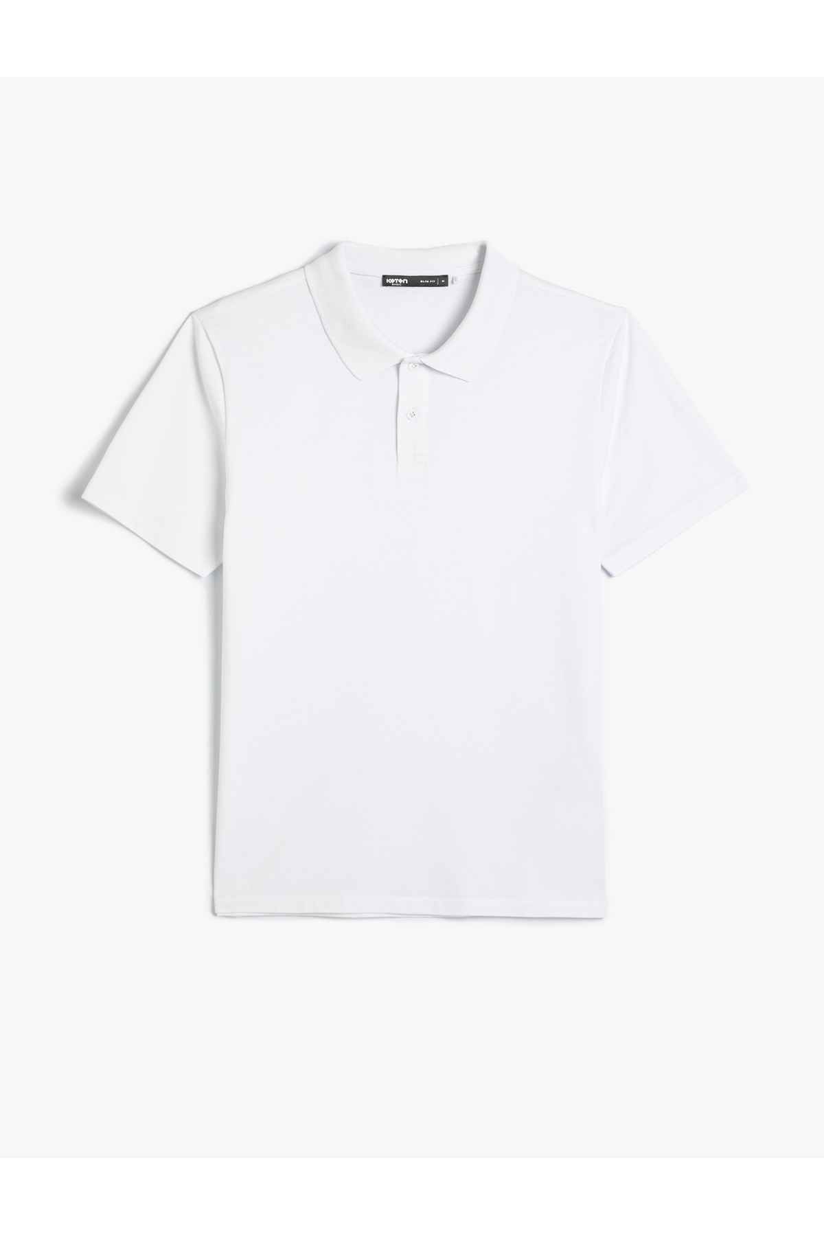 تیشرت یقه پولو آستین کوتاه دکمه دار باریک