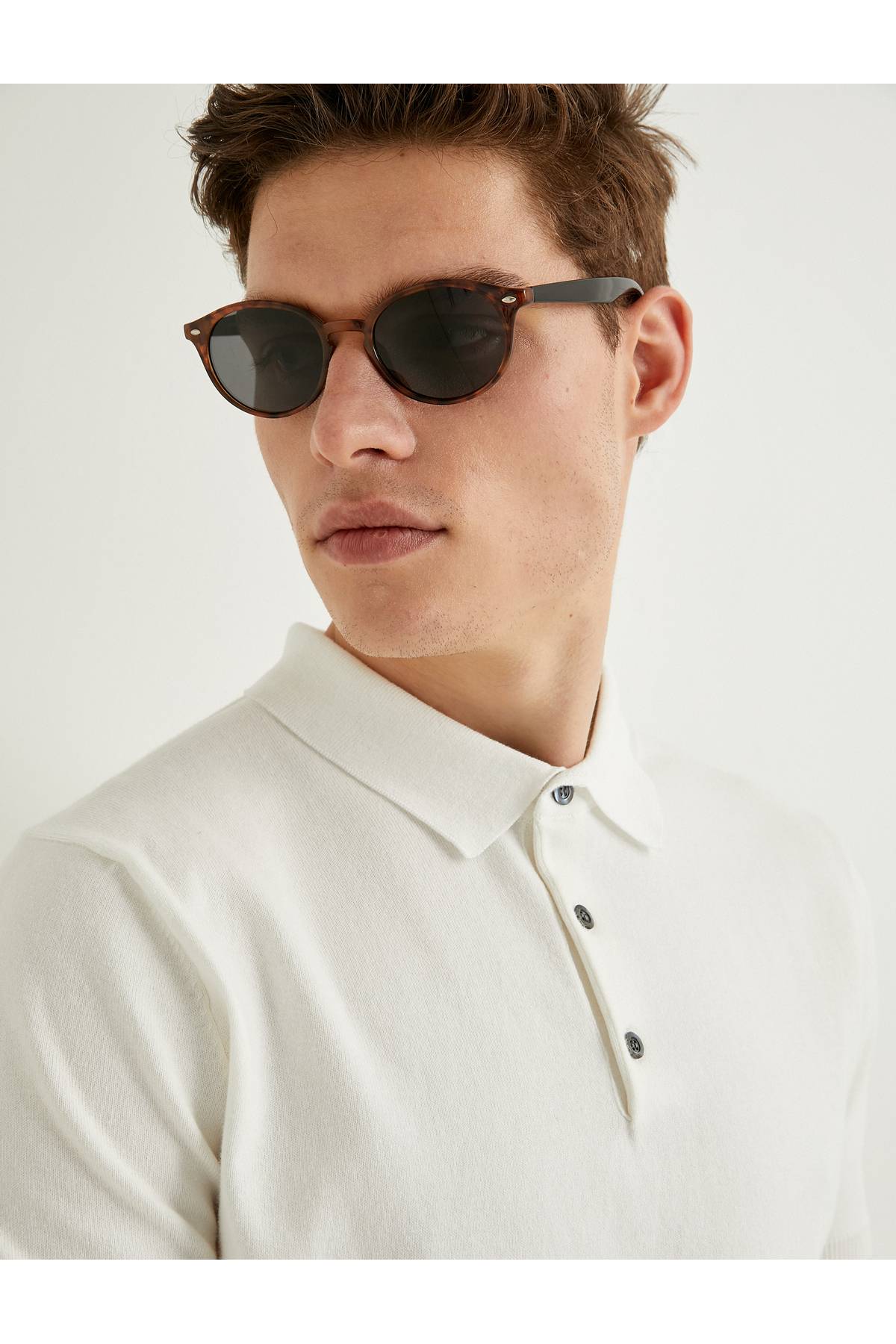 ژاکت بافتنی یقه پولو ژاکت آستین کوتاه