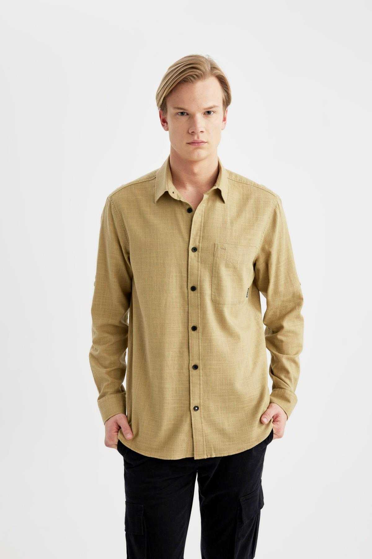 پیراهن آستین بلند نخی منظم