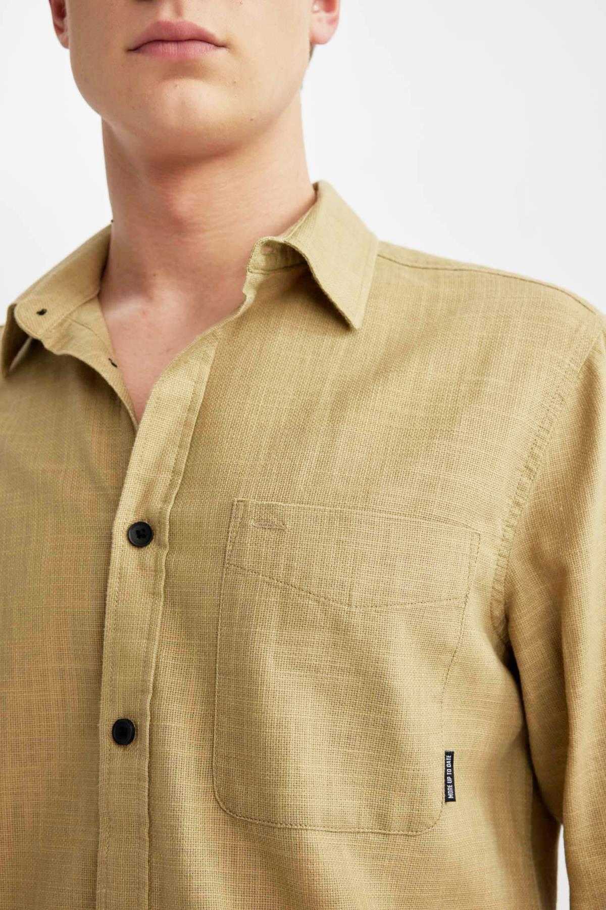 پیراهن آستین بلند نخی منظم