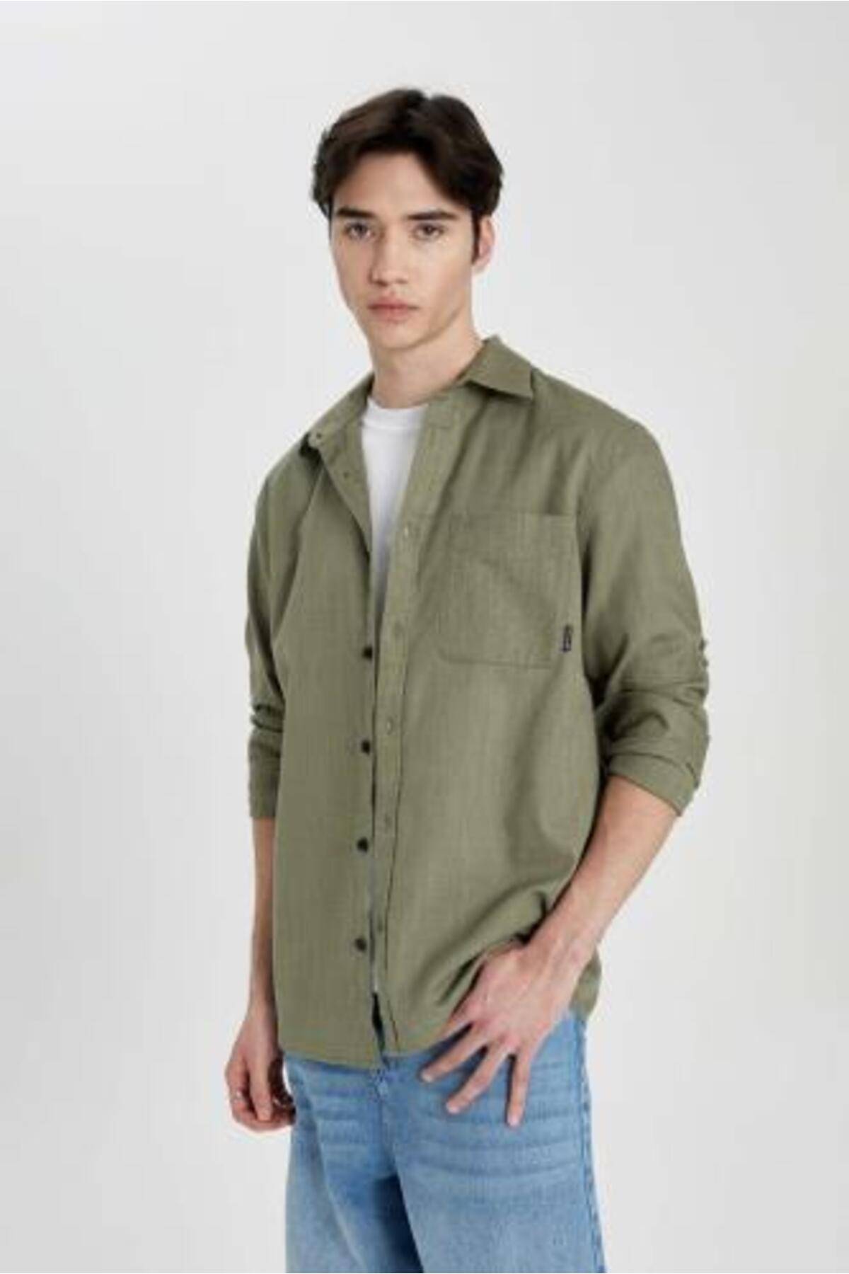 پیراهن آستین بلند نخی منظم