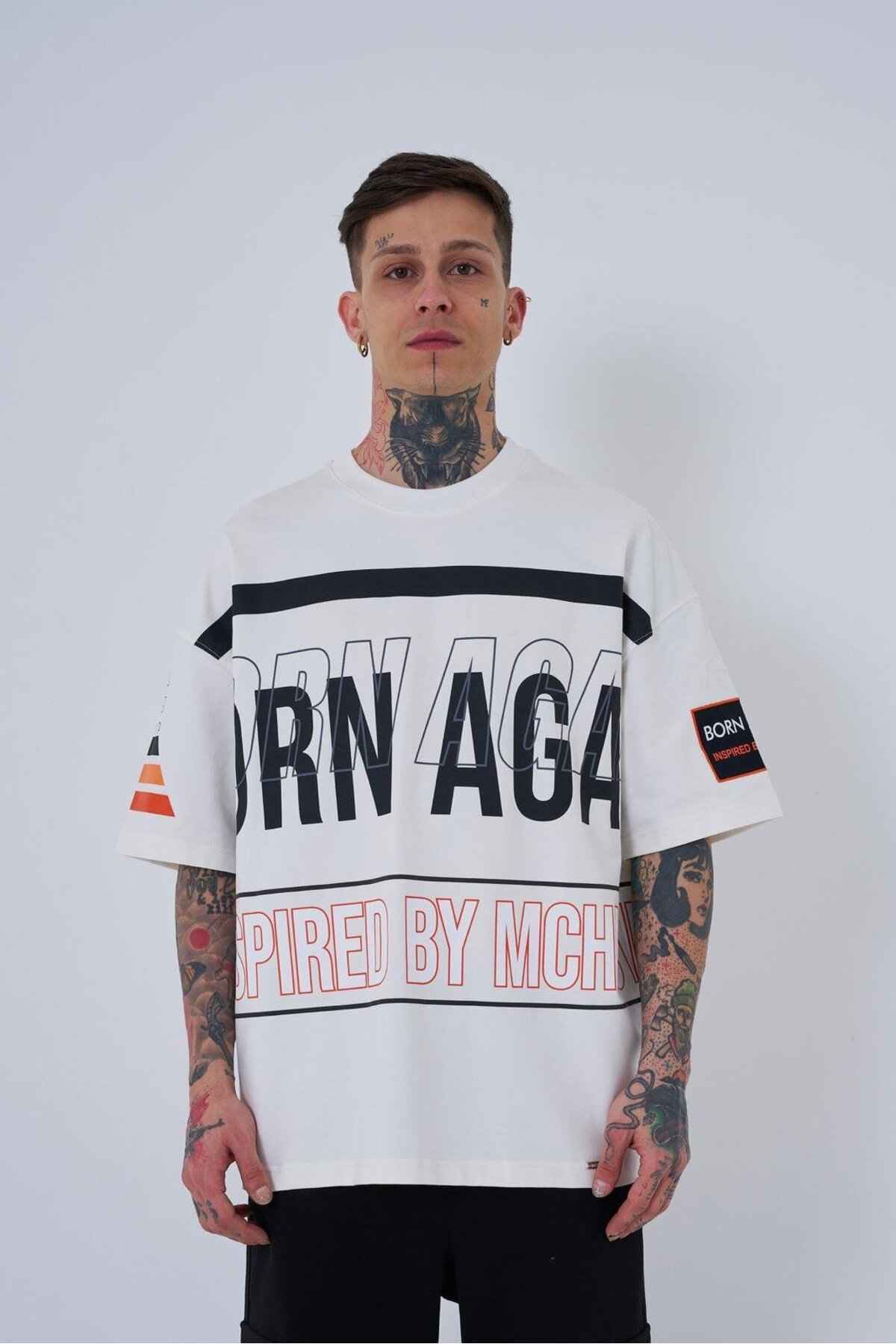 تیشرت اکرو سایز بزرگ مردانه با الهام از ماشین آلات