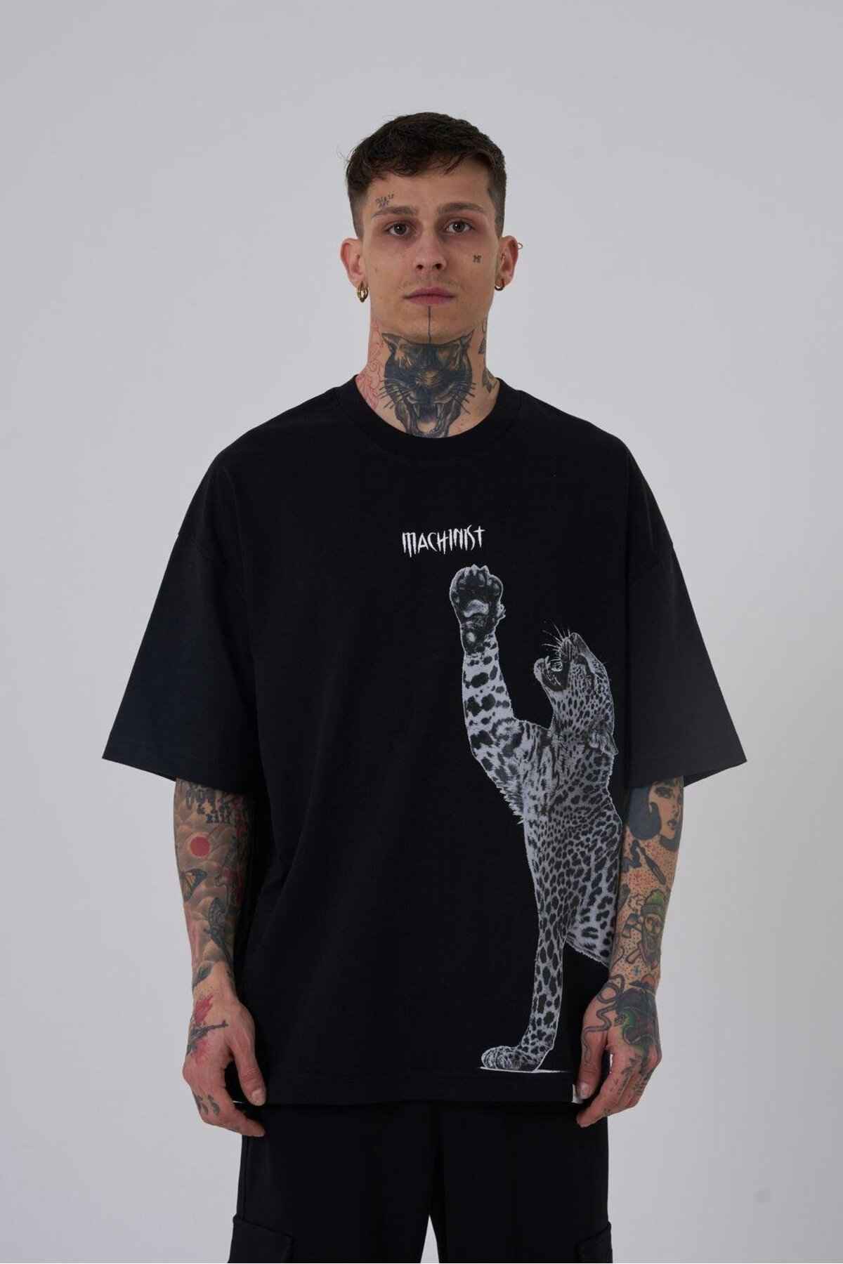 تیشرت مردانه طرح پلنگی سایز سبز روشن