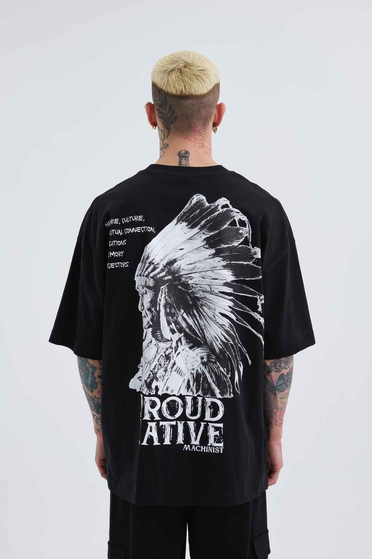 تیشرت مردانه سبز برقی چاپ هندی بزرگ