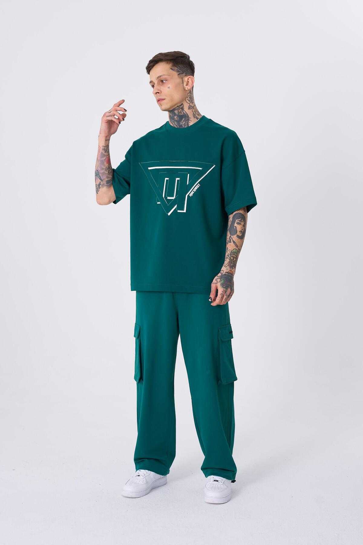 تیشرت مردانه سه گانه قهوه ای چاپ شده