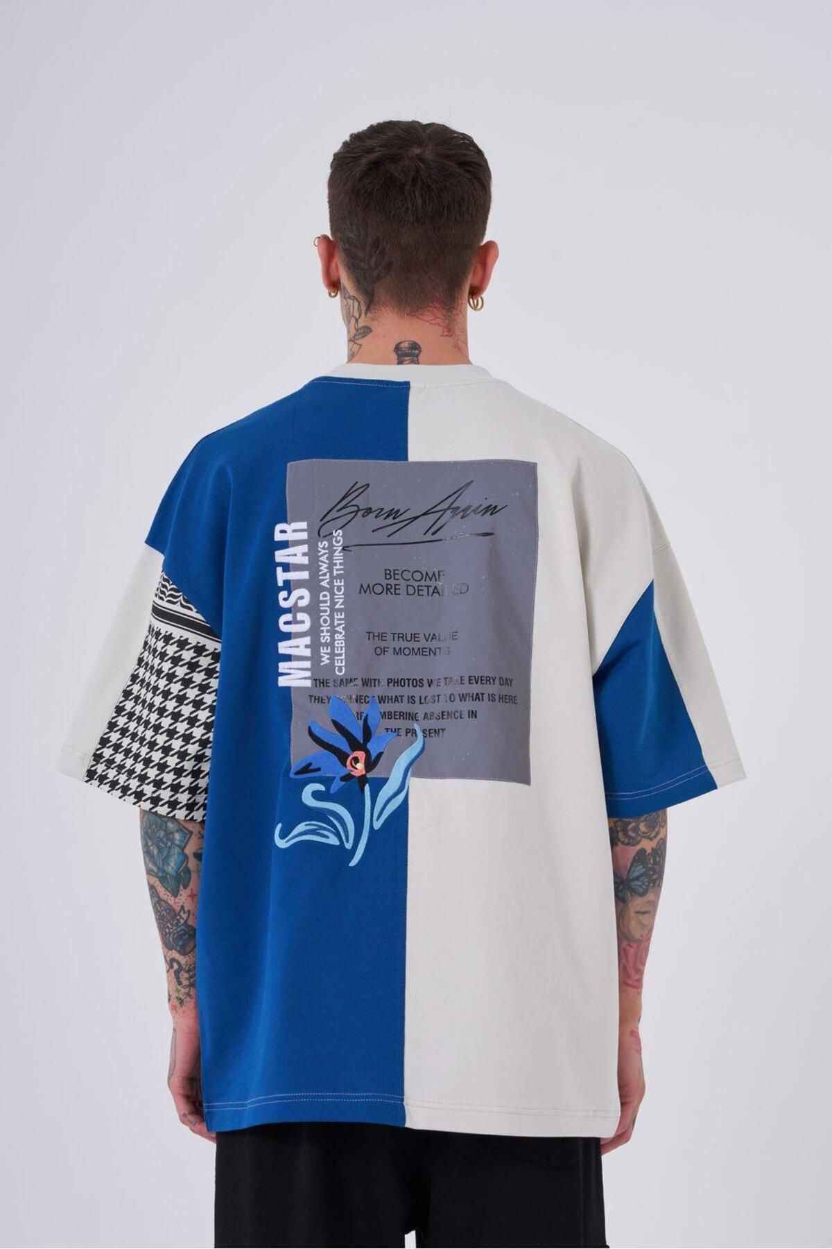 تیشرت مردانه Nakkaş Levni با چاپ سایز بزرگ مشکی خاکستری