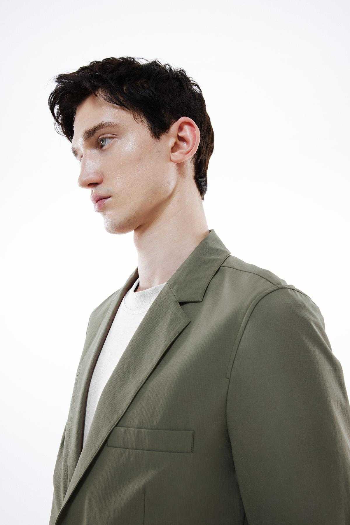 ژاکت کت کتانی با خط منظم