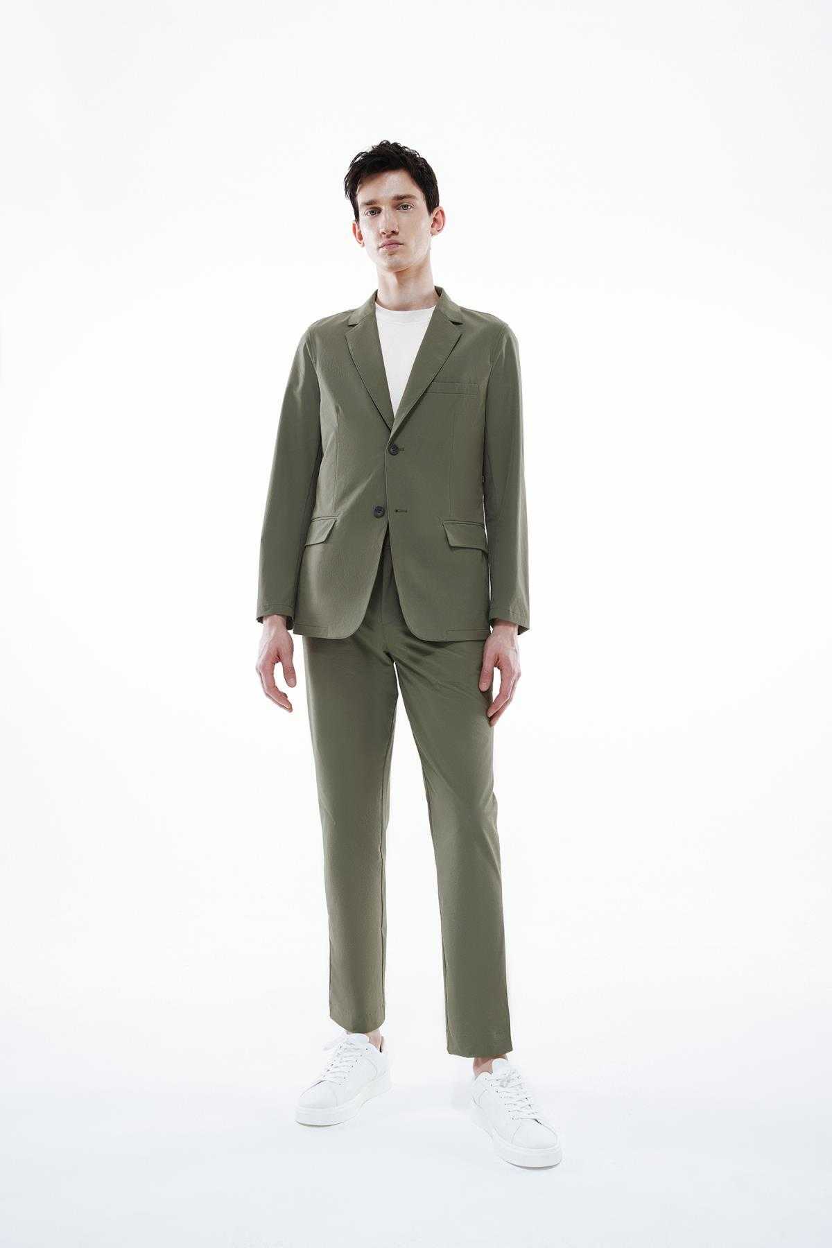 ژاکت کت کتانی با خط منظم