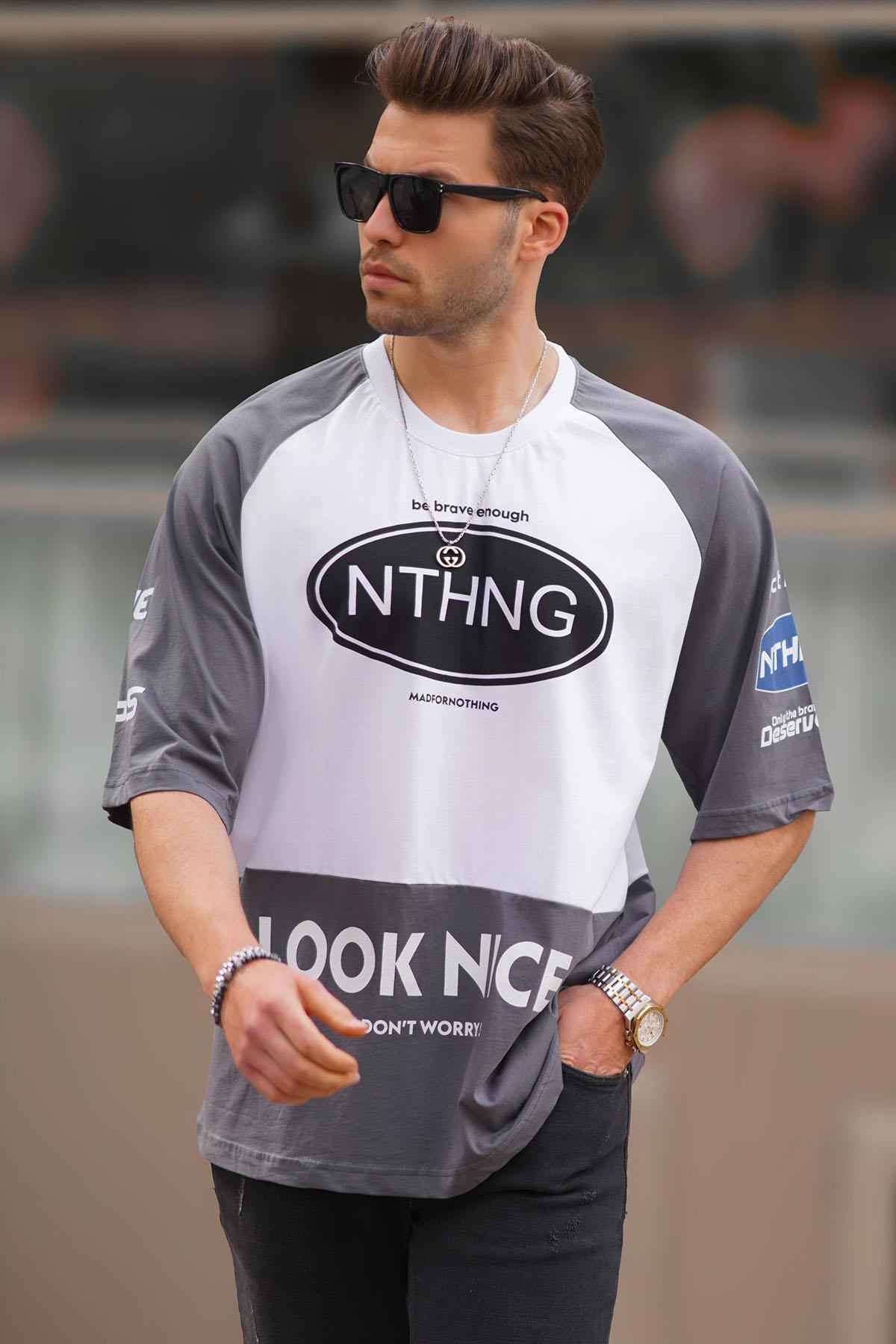 تیشرت مردانه یقه بلوک رنگ مشکی