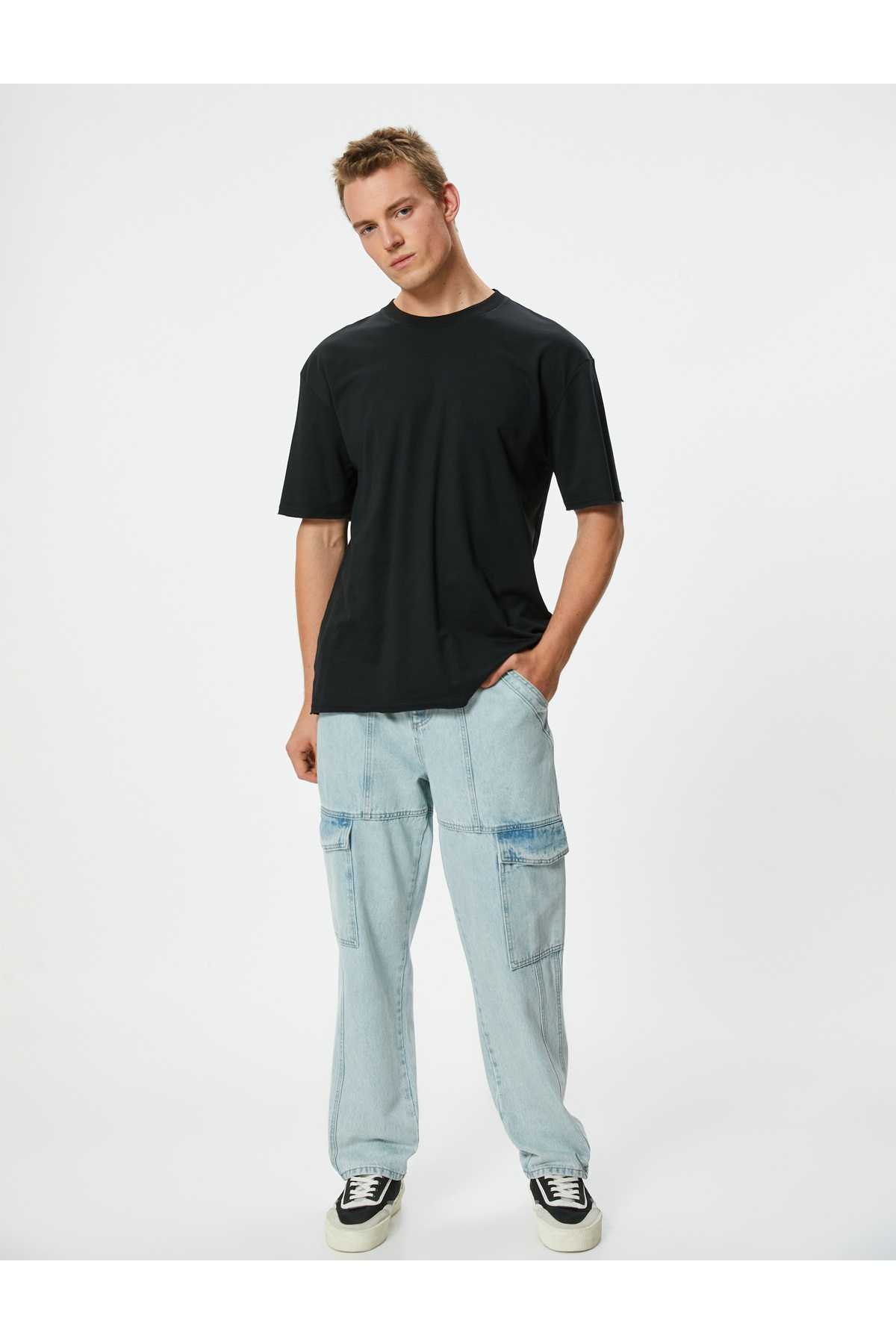 شلوار جین باربری جیب بزرگ