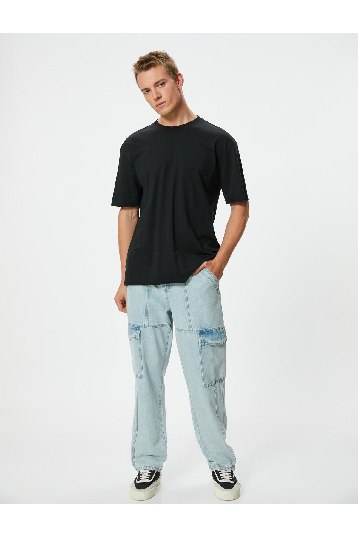 شلوار جین باربری جیب بزرگ