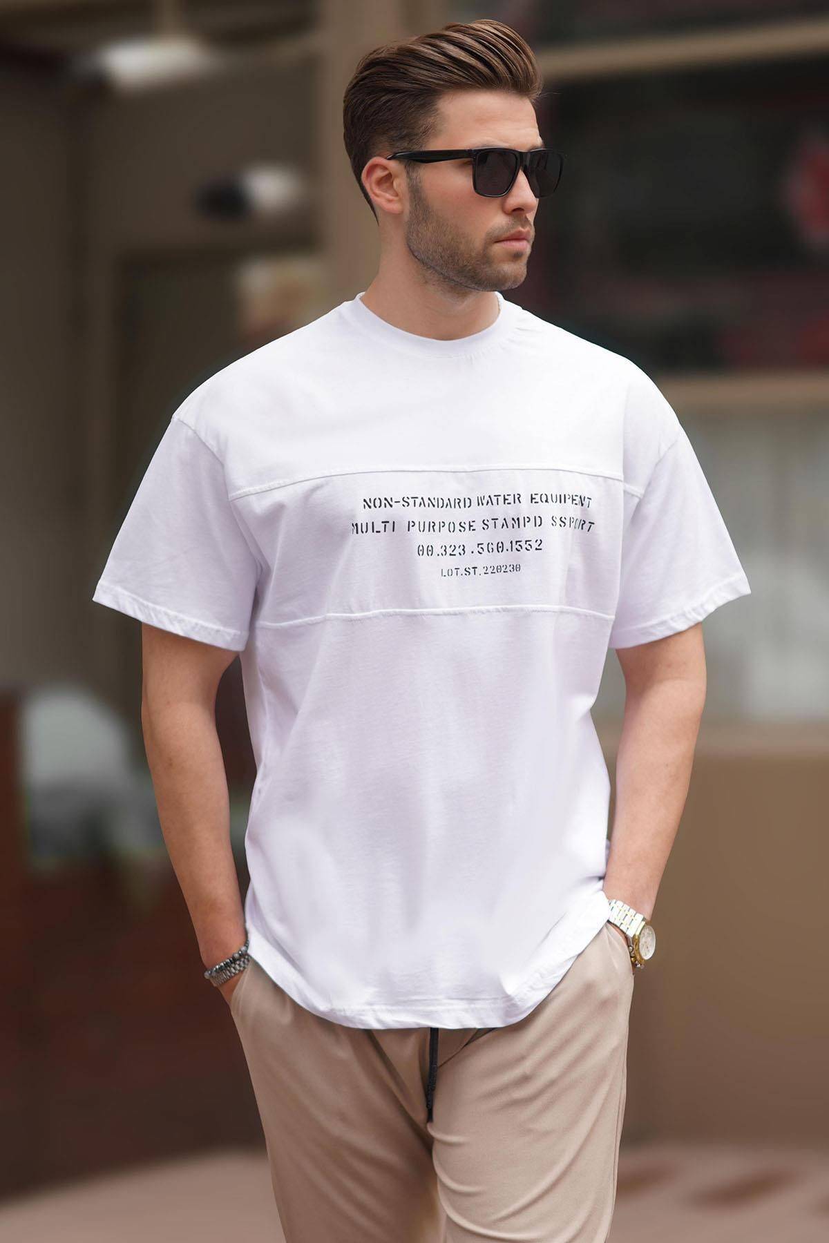 تیشرت مردانه یقه پرینت اور سایز خاکستری رنگ شده