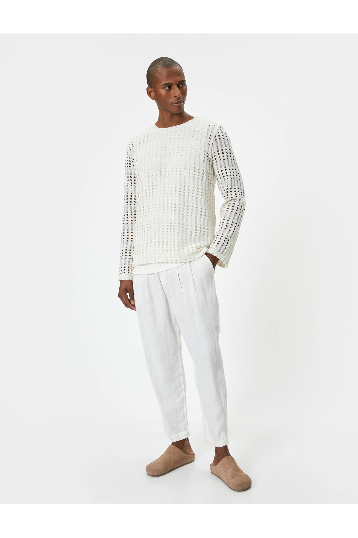 ژاکت روباز با یقه آستین بلند