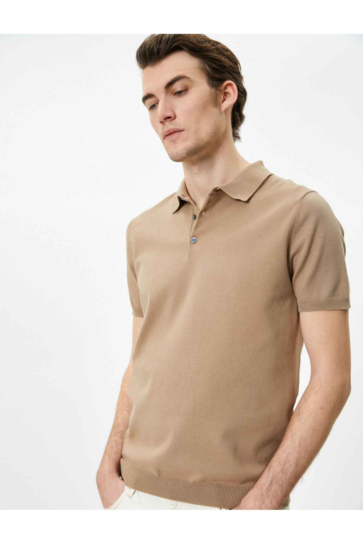 ژاکت بافتنی یقه پولو ژاکت آستین کوتاه