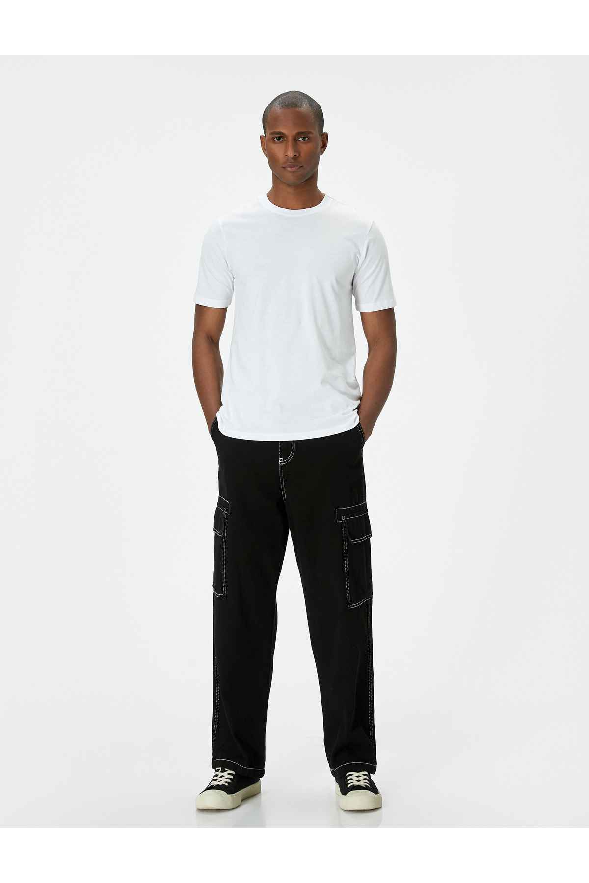 تیشرت پایه اسلیم فیت یقه خدمه آستین کوتاه