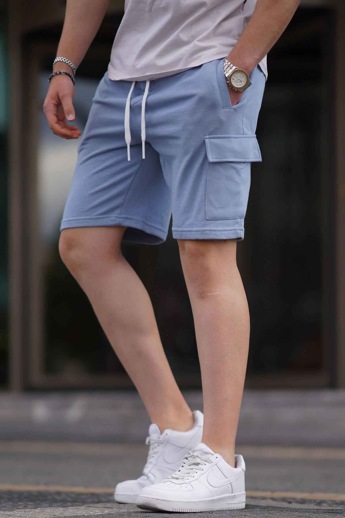 شورت جیبی باری مردانه خاکستری رنگ شده