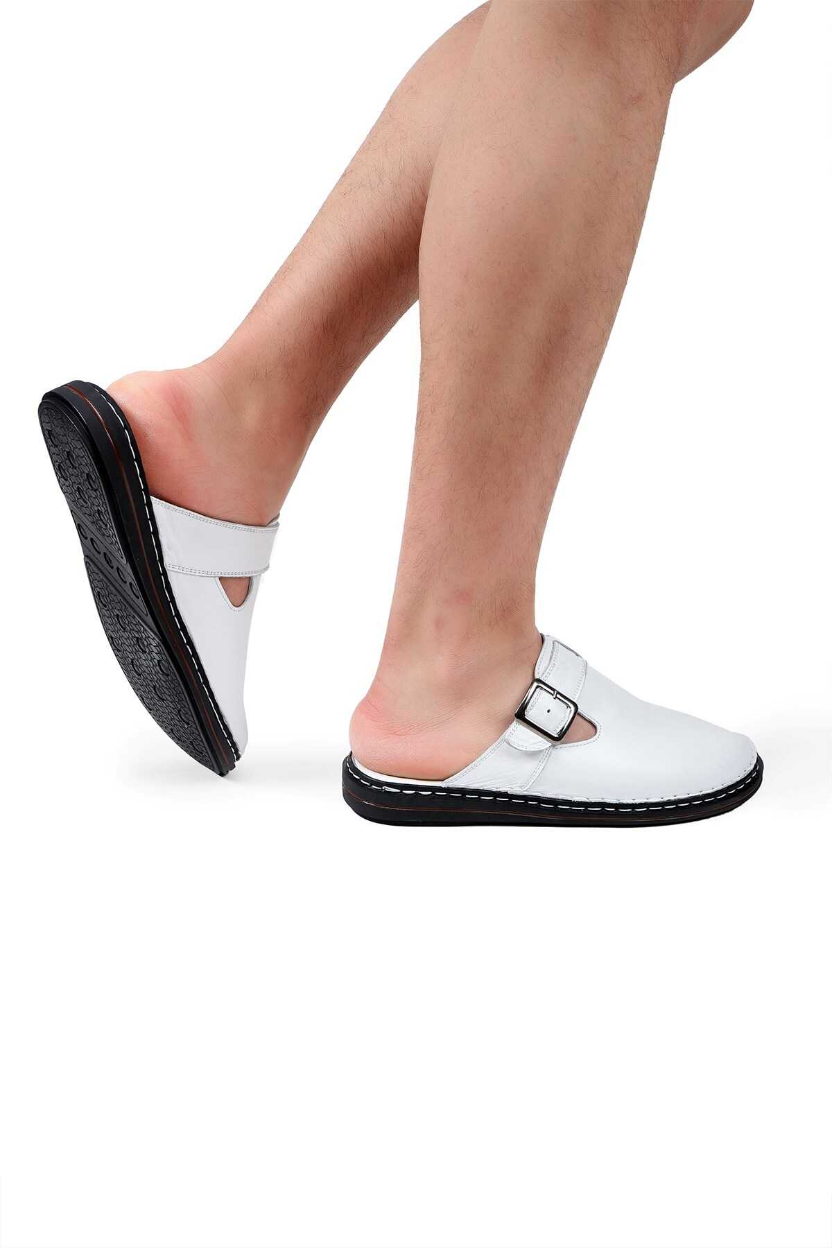 دمپایی مردانه چرم اصل Mistra، دمپایی چرم طبیعی، دمپایی زیره ارتوپدی، دمپایی چرم سبک