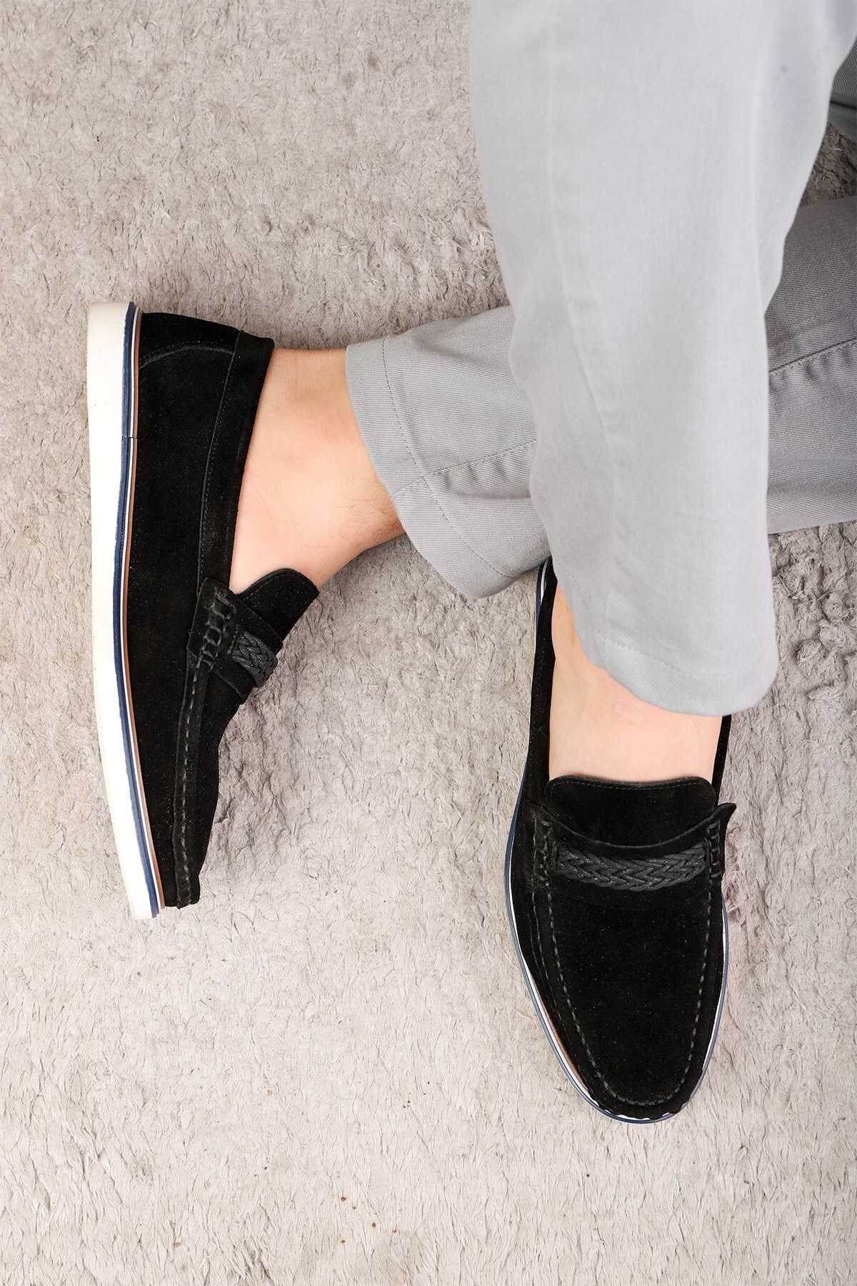 کفش راحتی مردانه جیر چرم اصل Trapani کفش لوفر