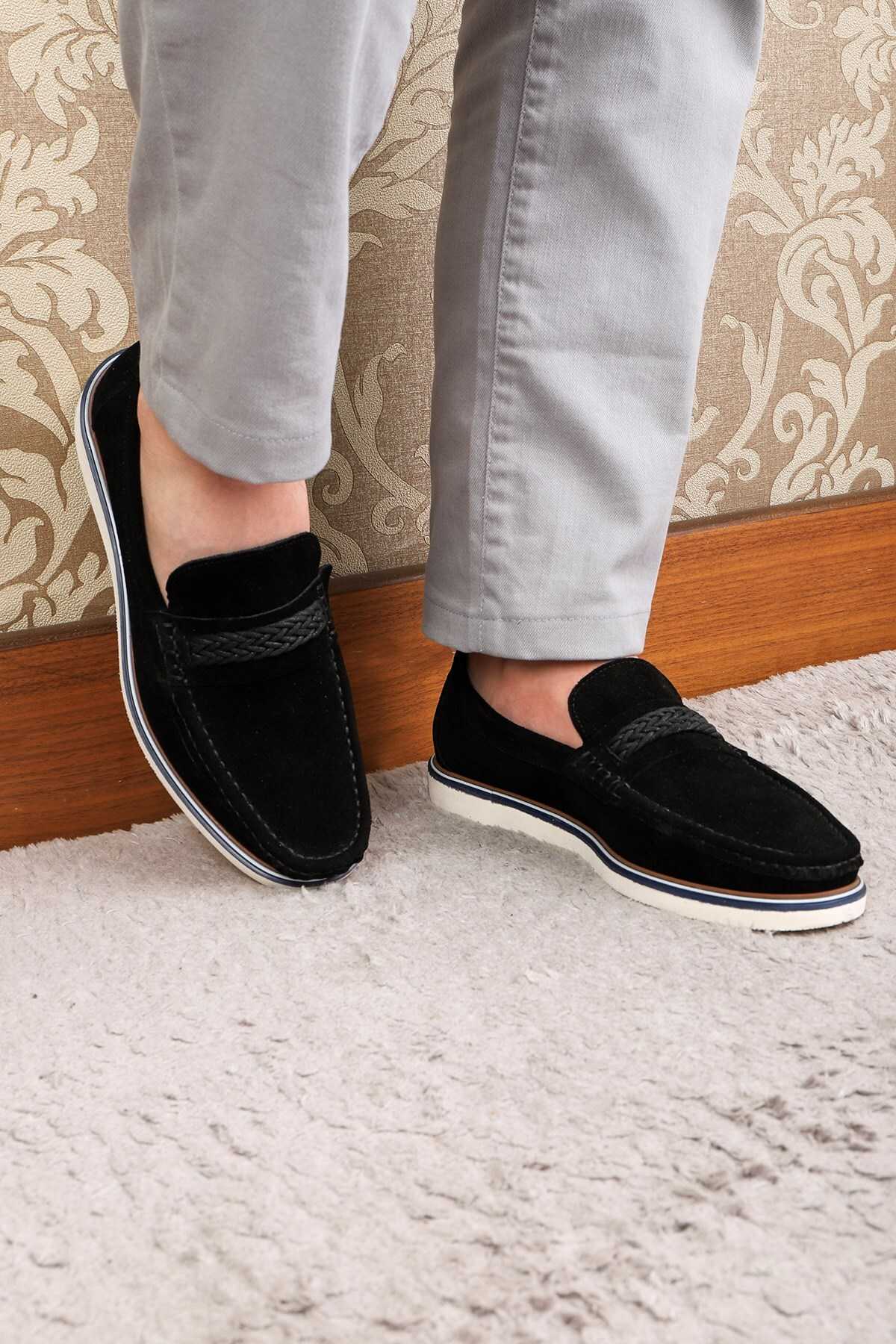 کفش راحتی مردانه جیر چرم اصل Trapani کفش لوفر