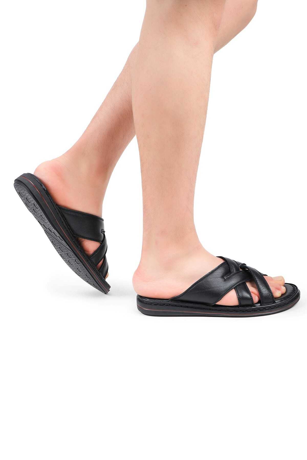 دمپایی مردانه چرم اصل ملنتیاس، دمپایی چرم اصل، دمپایی زیره ارتوپدی، دمپایی چرم