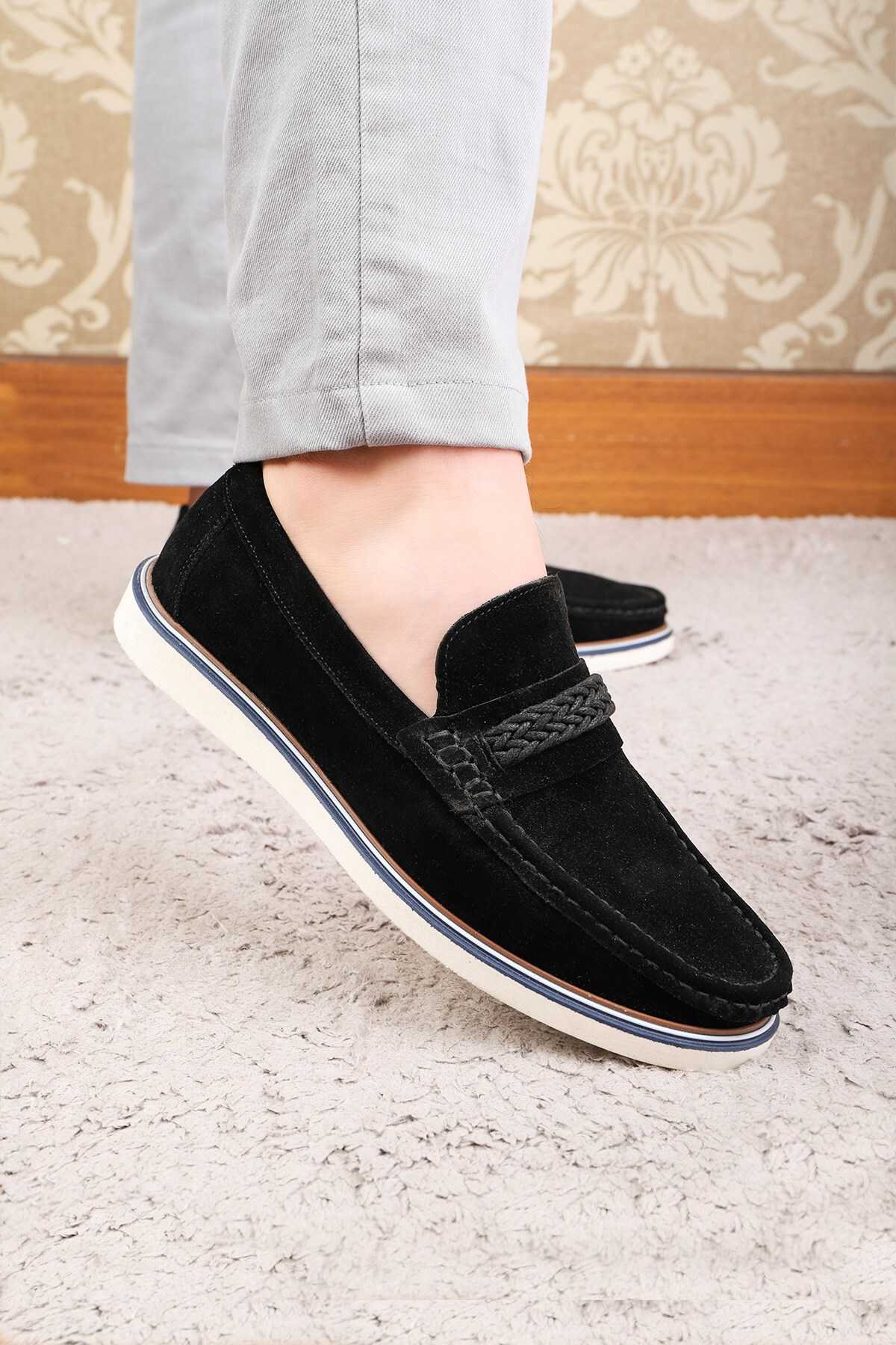 کفش راحتی مردانه جیر چرم اصل Trapani کفش لوفر