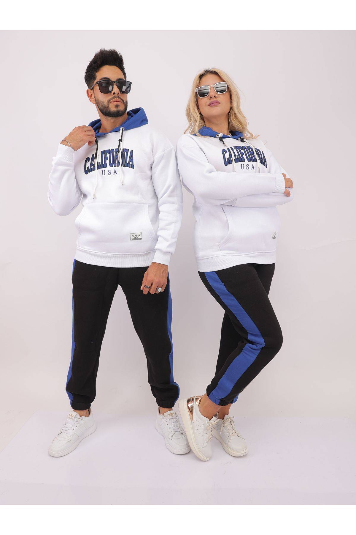 ست لباس ورزشی - مدل سو - پایین - بالا - گلدوزی - کلاهدار - قفسه 3 نخ - با کیفیت