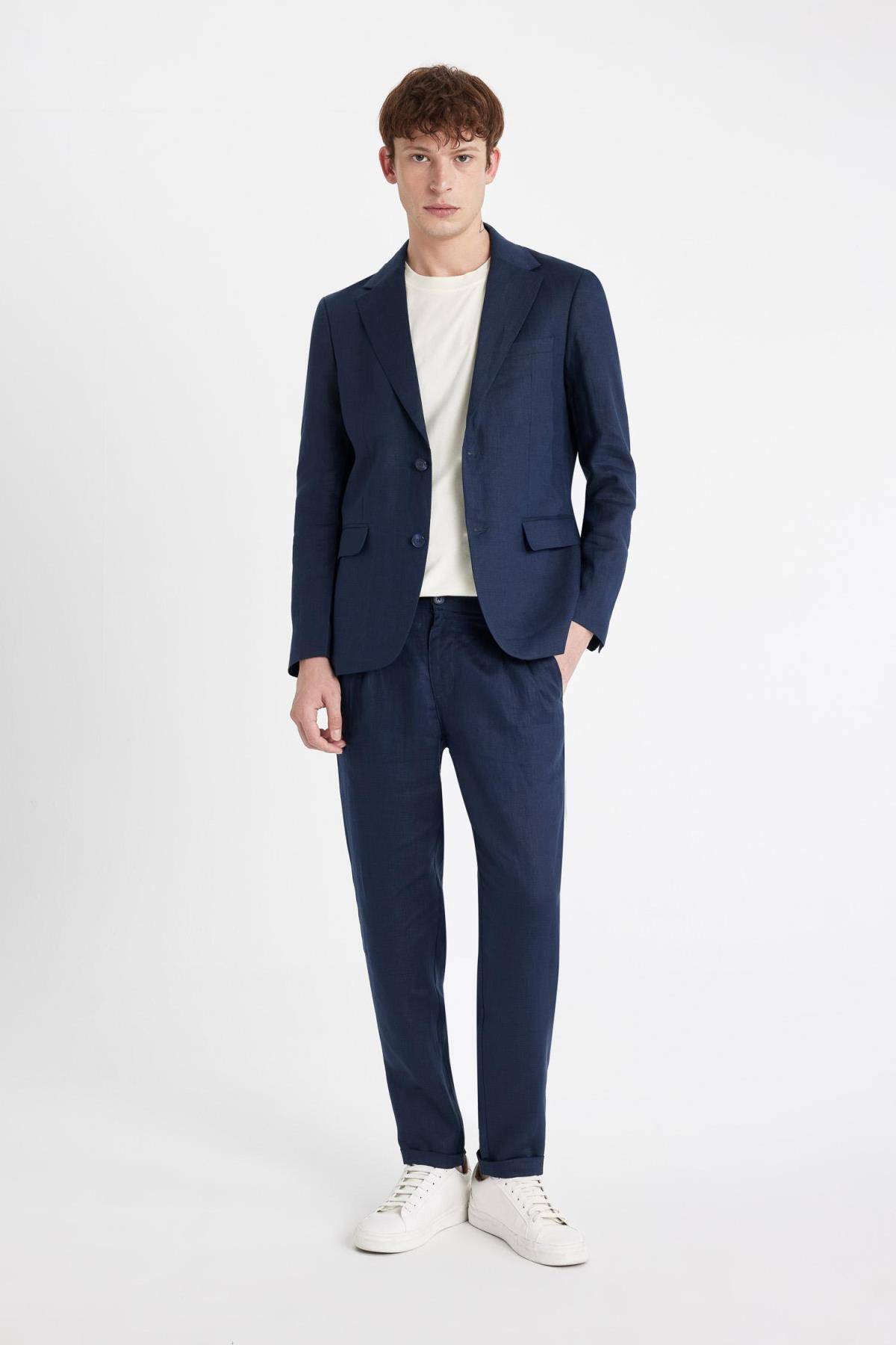 شلوار کتان دو پا را برش دهید