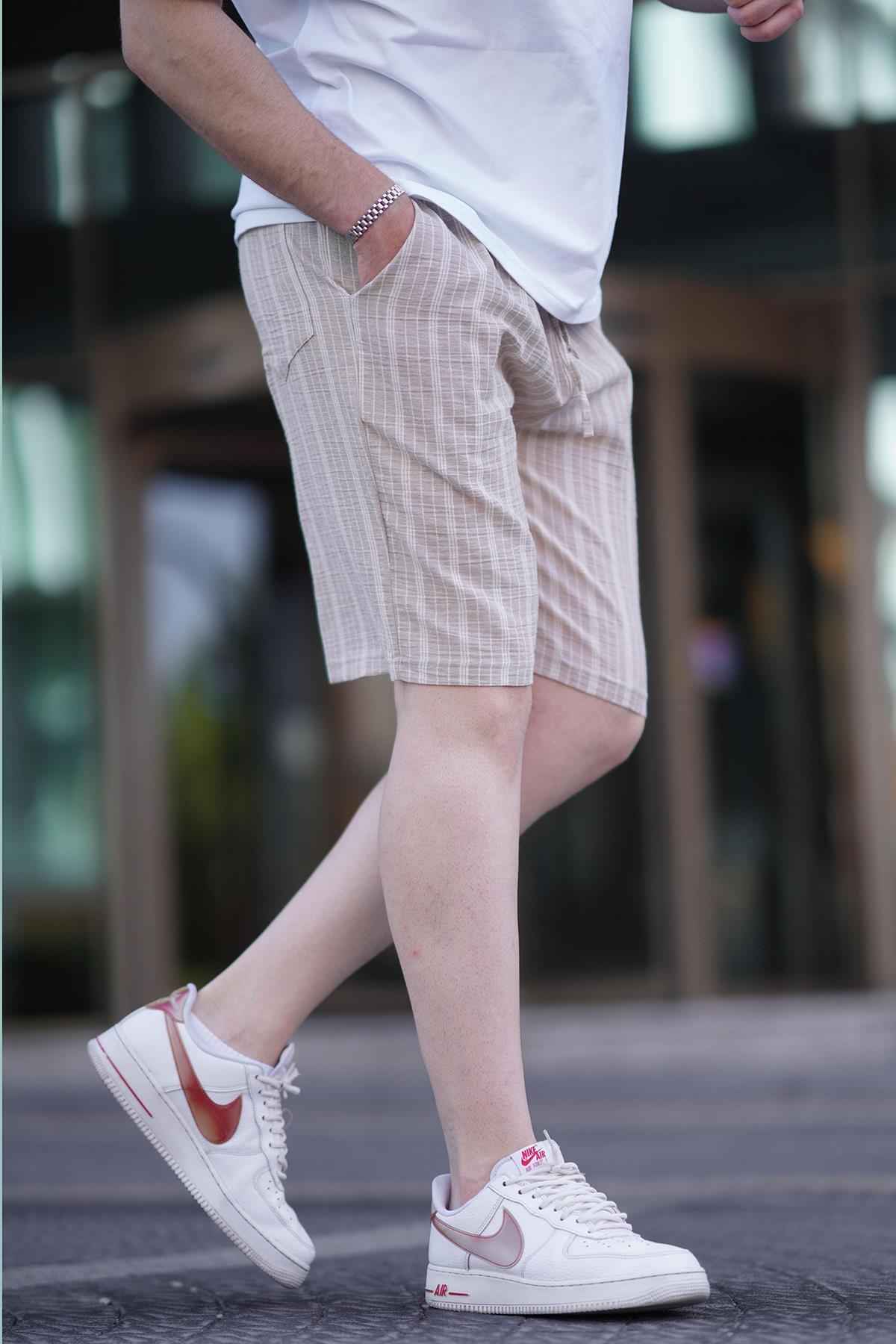 شورت کاپری مردانه کتانی کات ریلکس مشکی