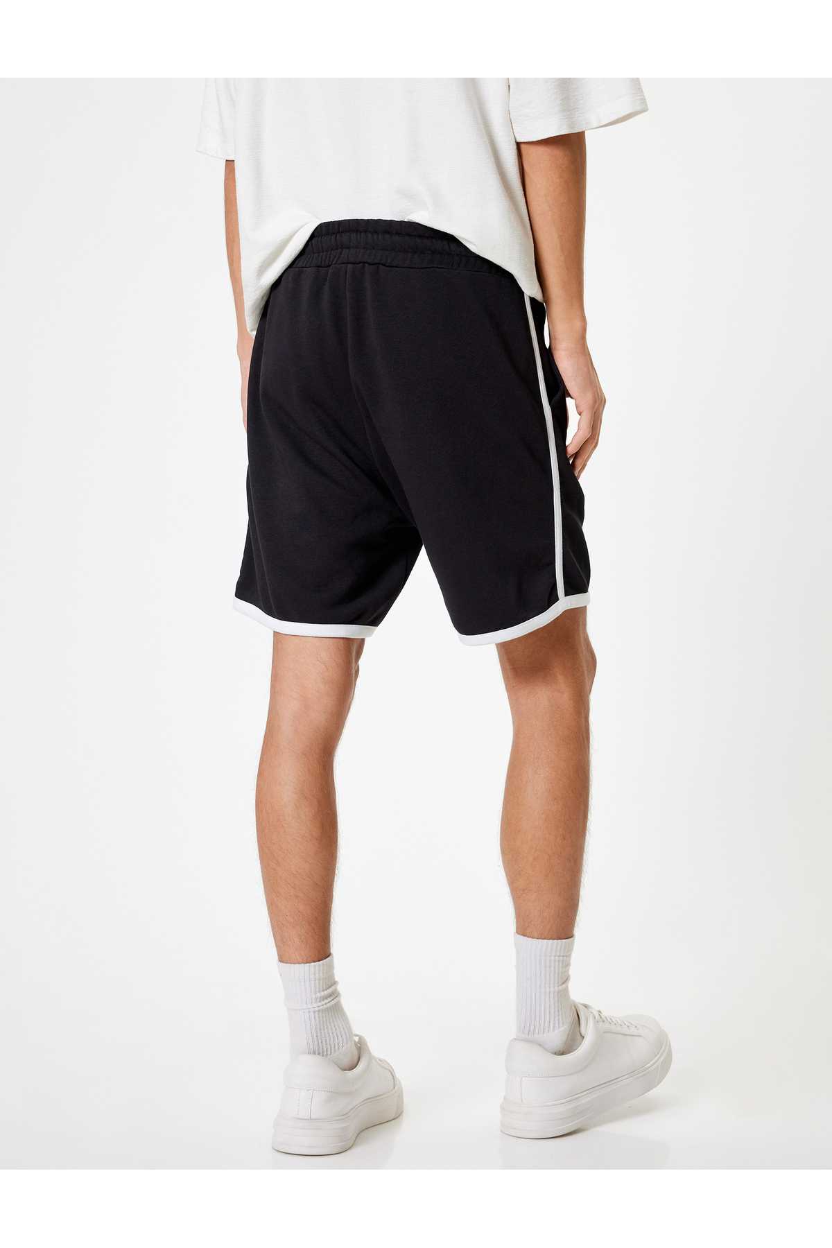 شورت برمودا با جزئیات جیب، کمر بسته، ترکیب پنبه