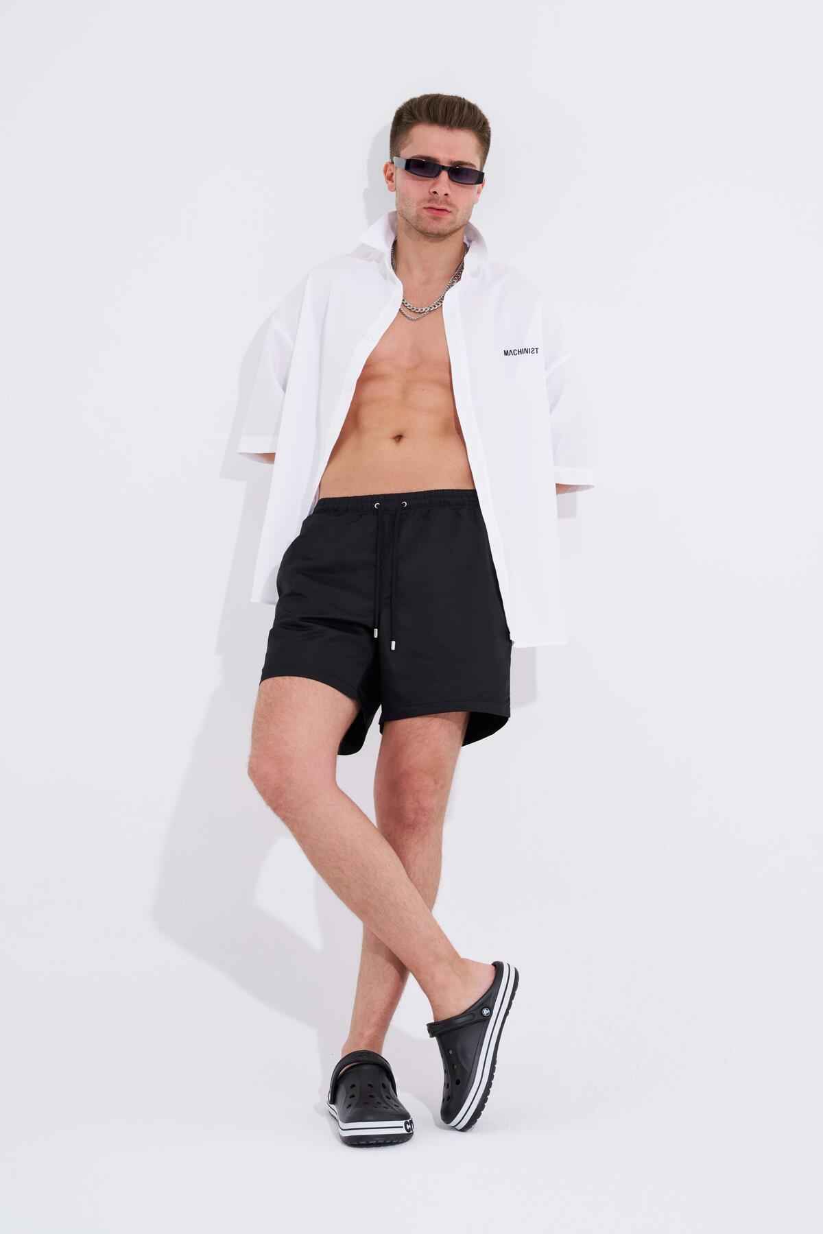 شورت شنای پایه خاکستری مردانه