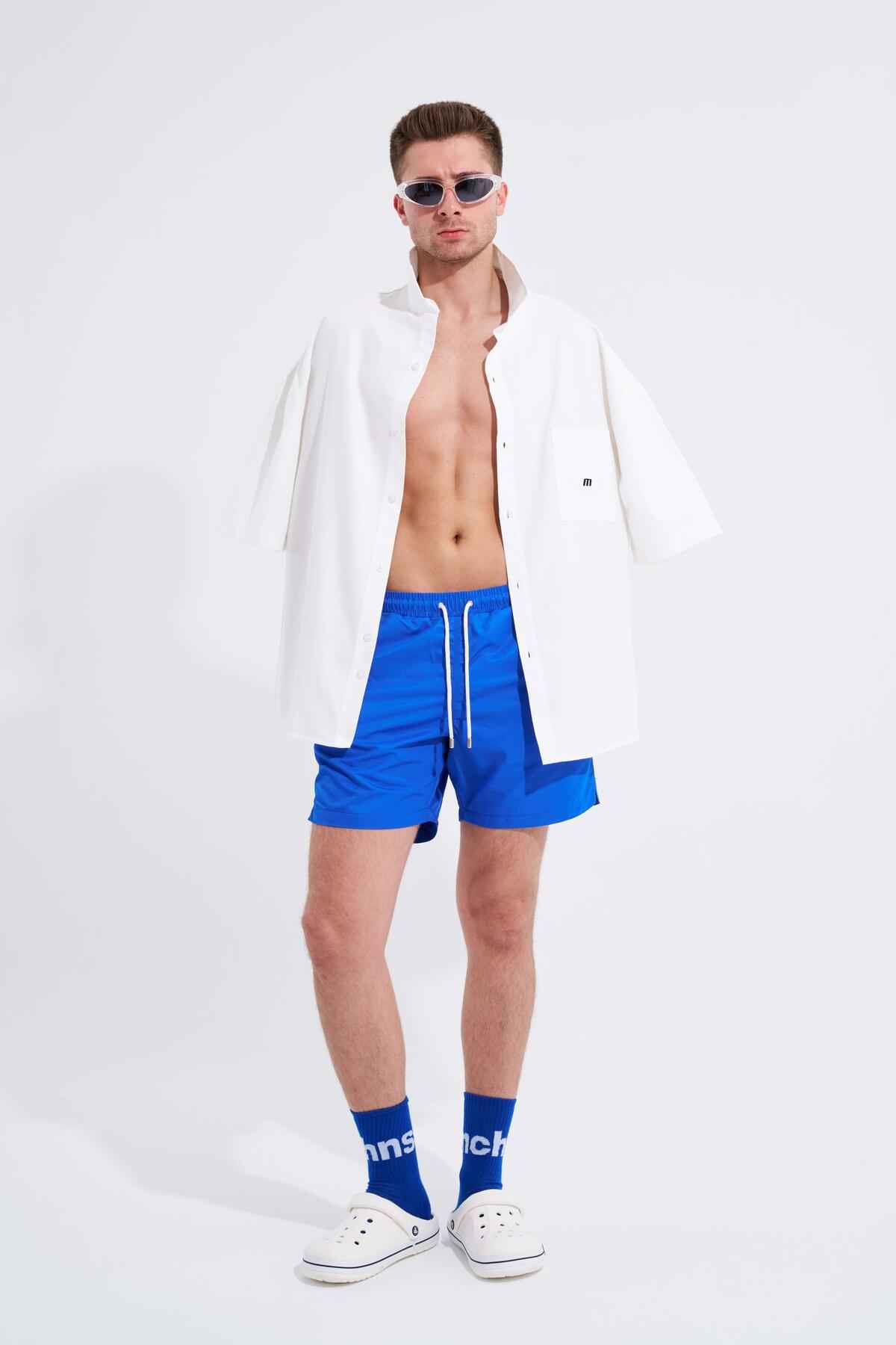 شورت شنای پایه خاکستری مردانه