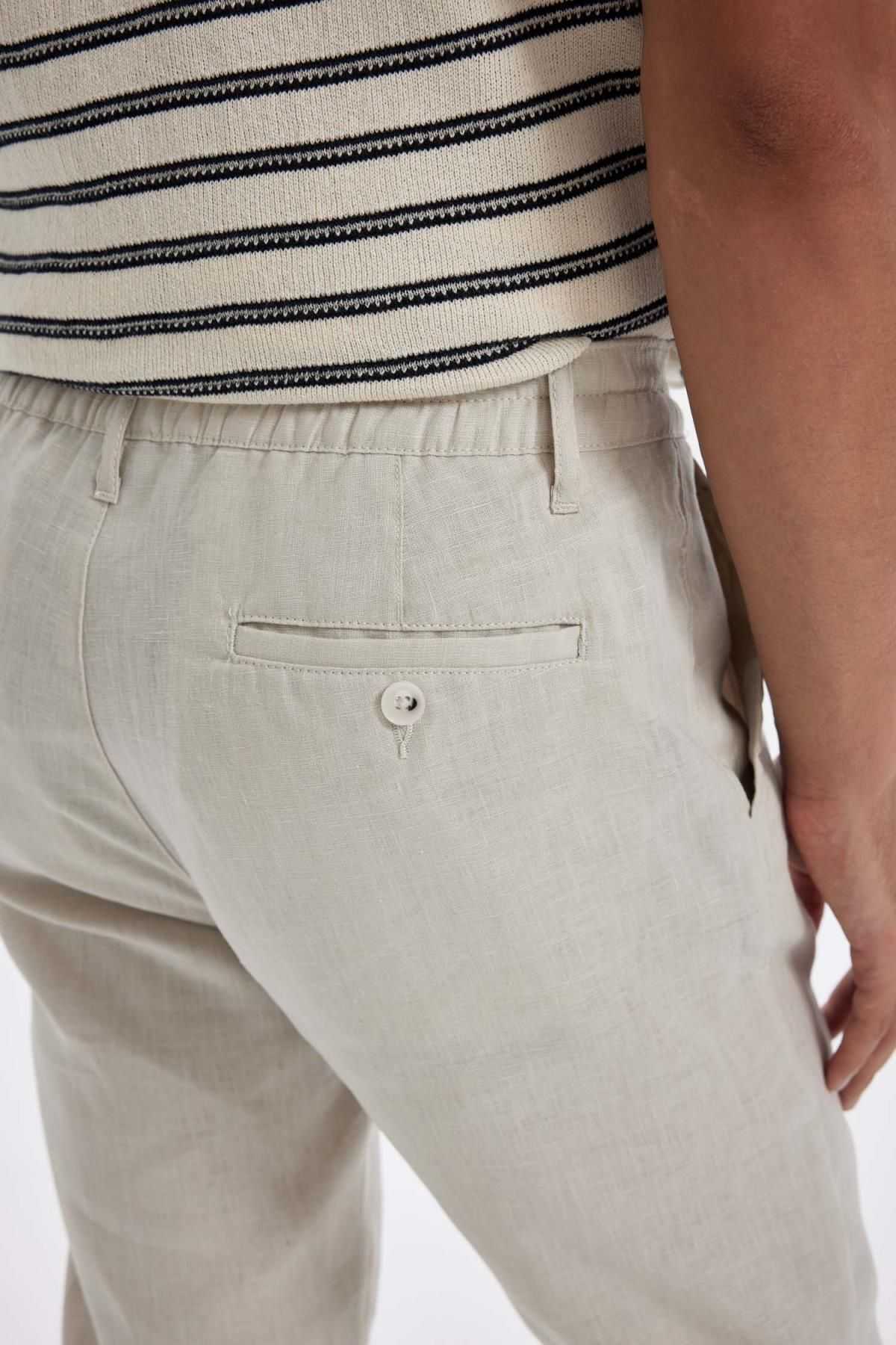 شلوار کتان دو پا را برش دهید