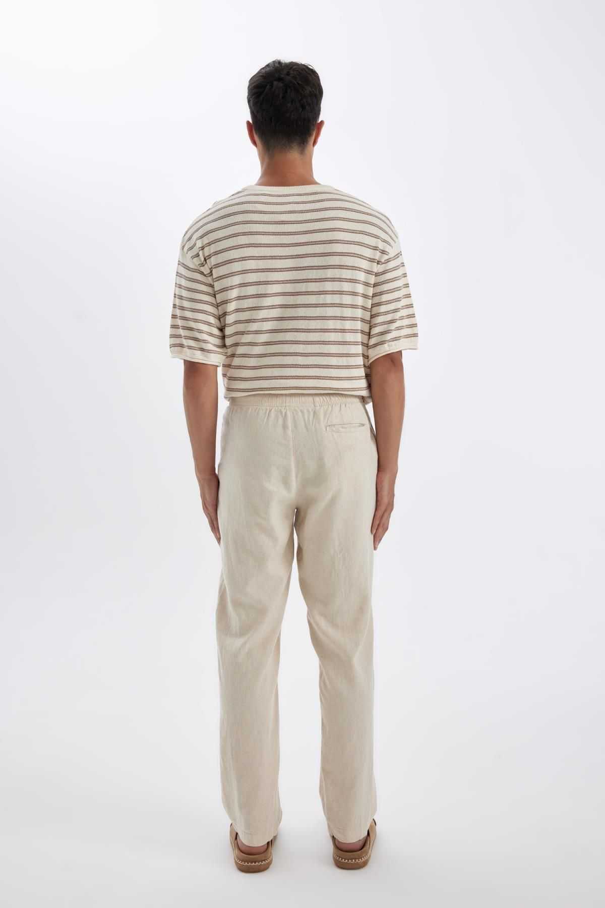 شلوار ترکیبی کتانی پا باریک Relax Fit