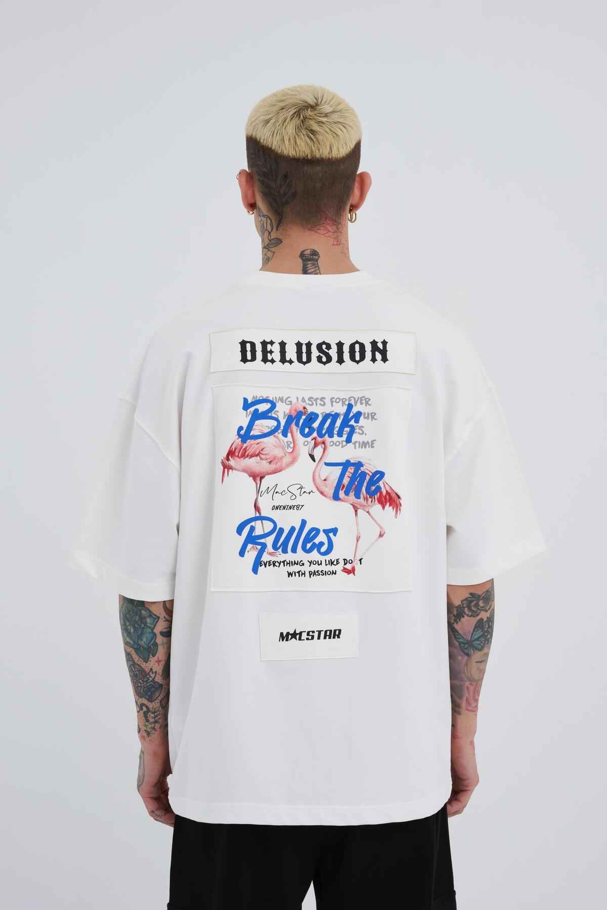 تیشرت اکرو سایز چاپ شده مردانه Break The Rules