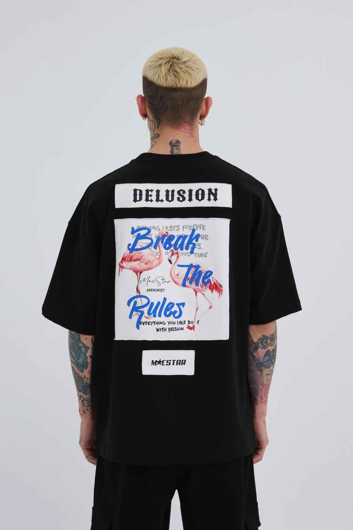 تیشرت اکرو سایز چاپ شده مردانه Break The Rules