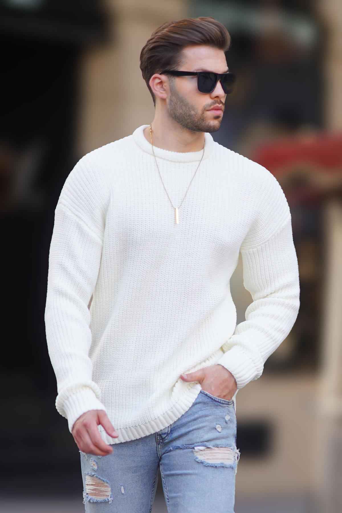 پلیور بافتنی آستین بلند یقه آنتراسیت