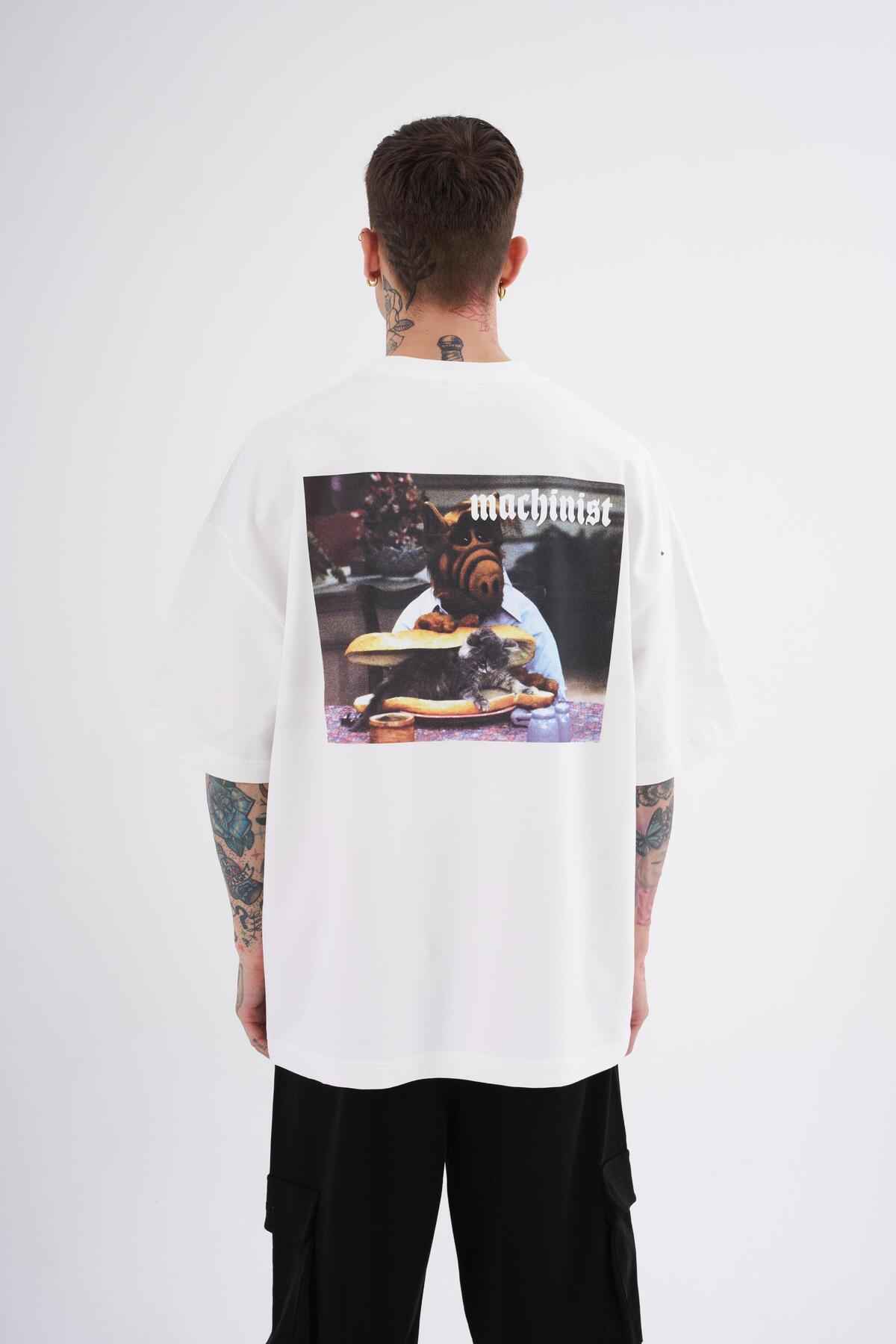 تیشرت مردانه مشکی با چاپ آلف