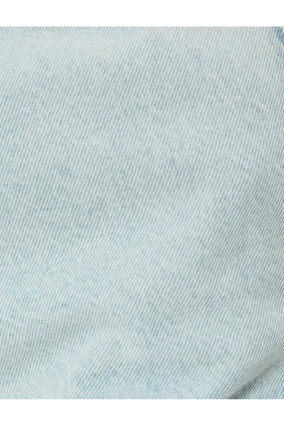 شلوارک جین باری سایز بزرگ برمودا با جزییات پنبه ای