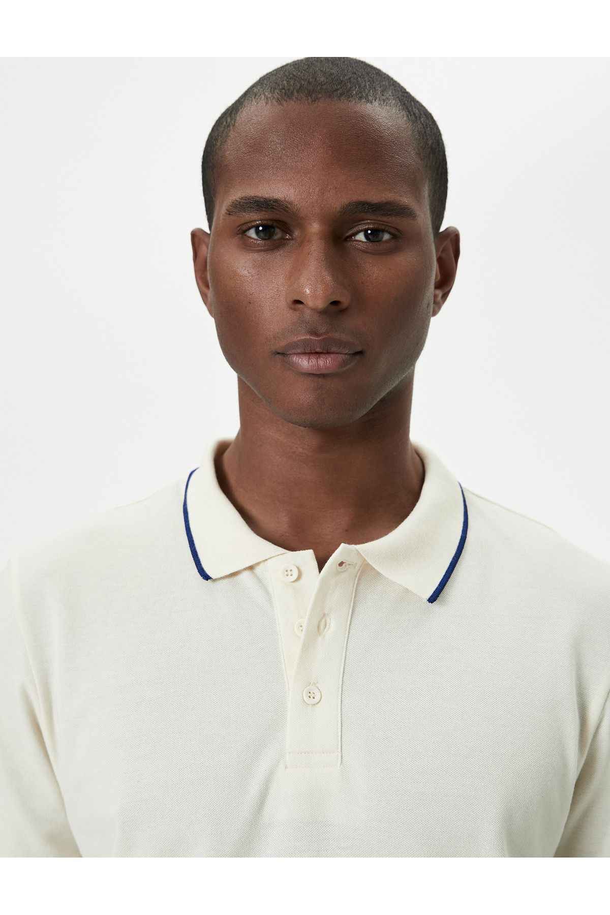 تیشرت یقه پولو باریک و باریک لوله کشی آستین کوتاه