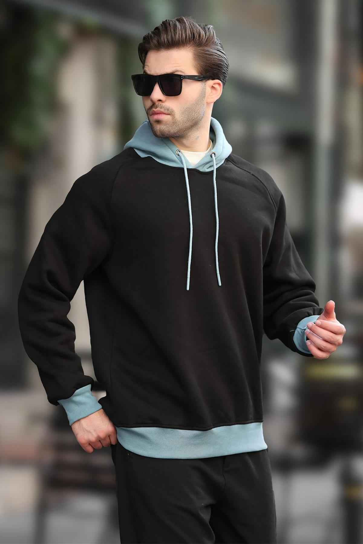 سویشرت بلوک دار با رنگ مشکی