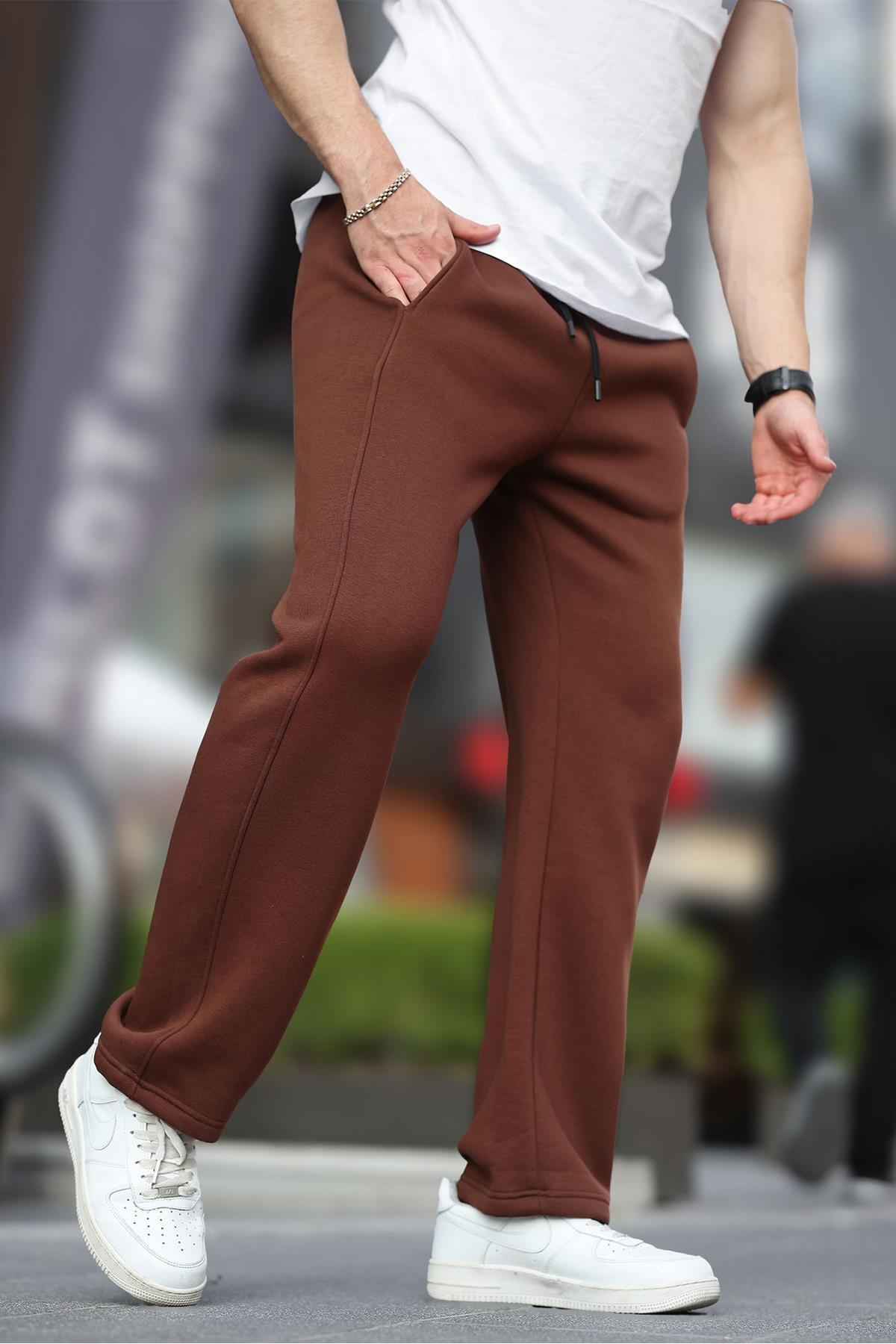 شلوار گرمکن گشاد قهوه ای تلخ