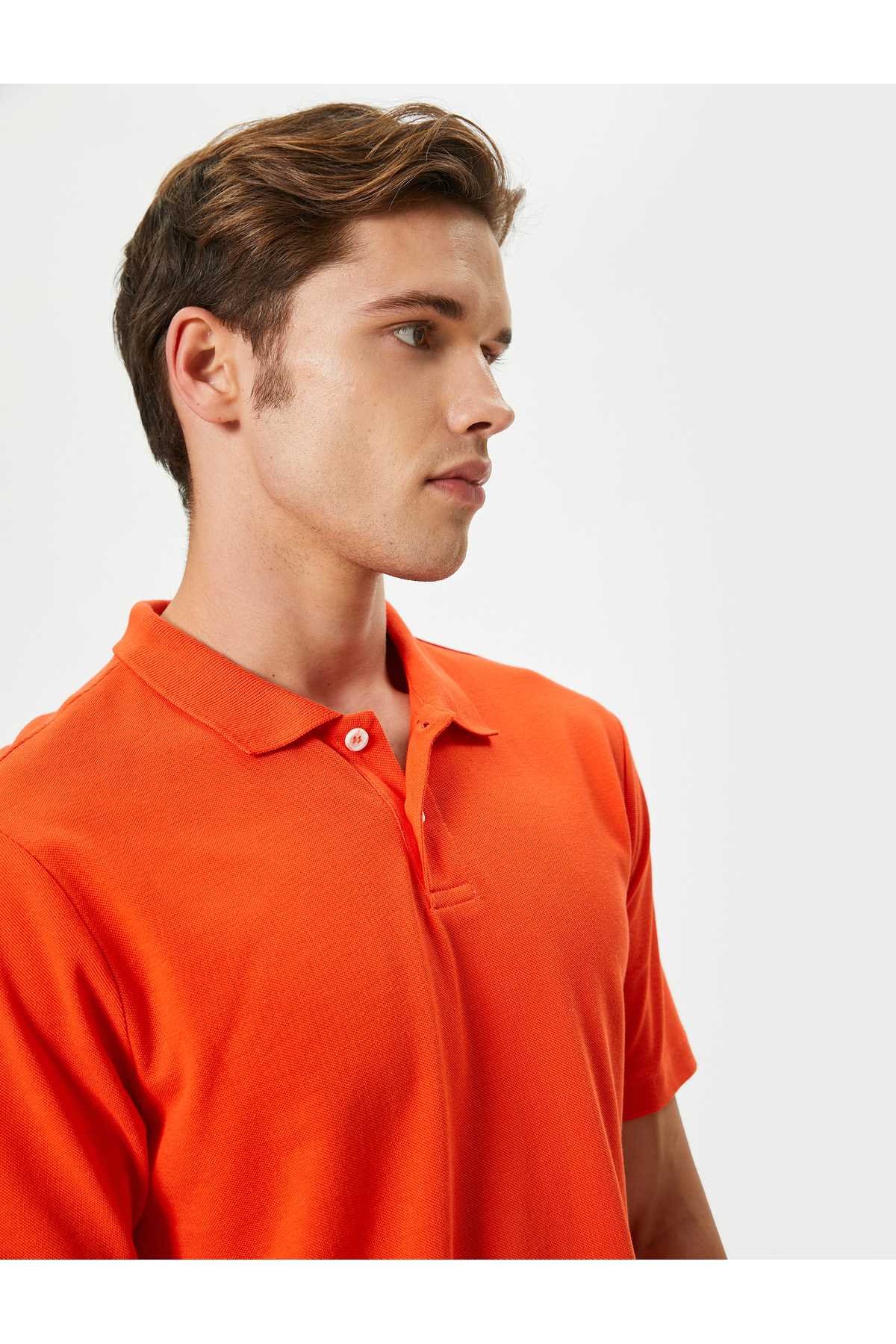 تیشرت اسلیم فیت یقه پولو آستین کوتاه نخی