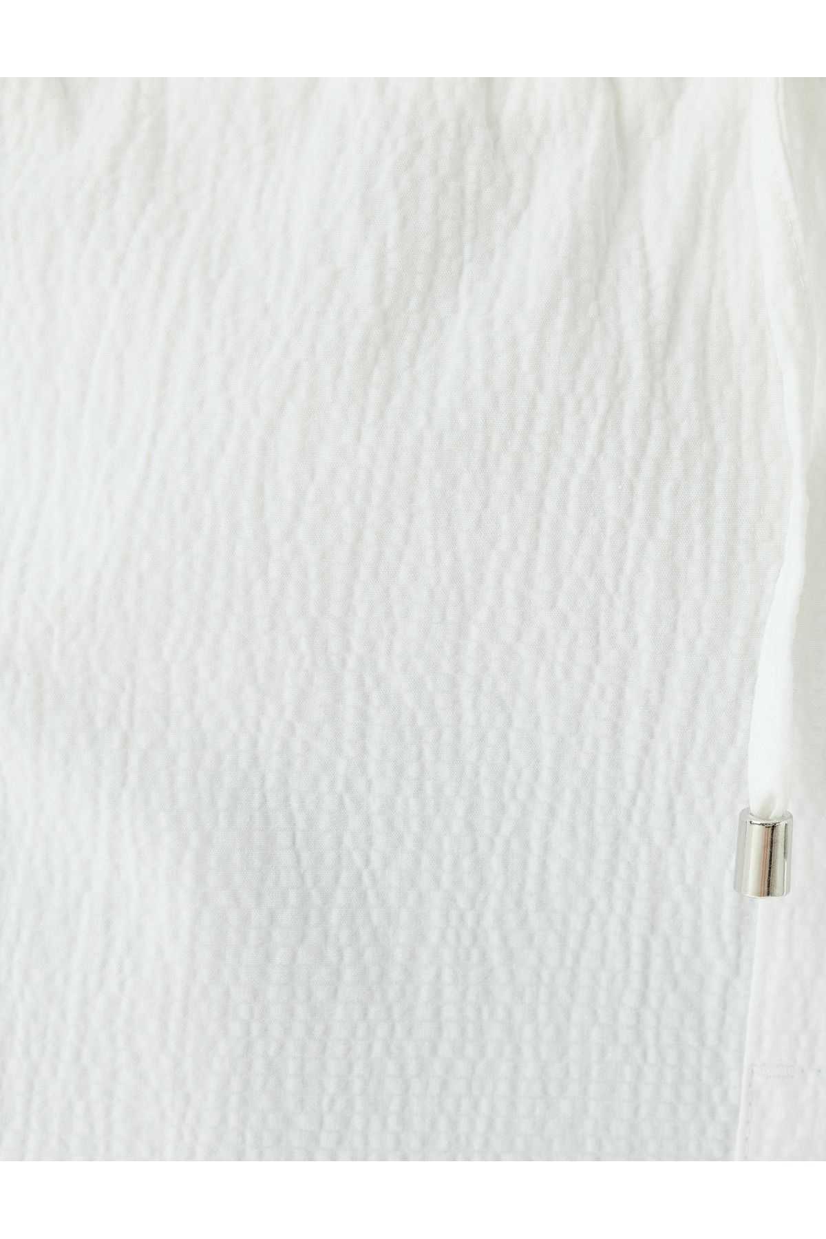 شورت برمودا بافت پنبه ای با جزئیات جیب