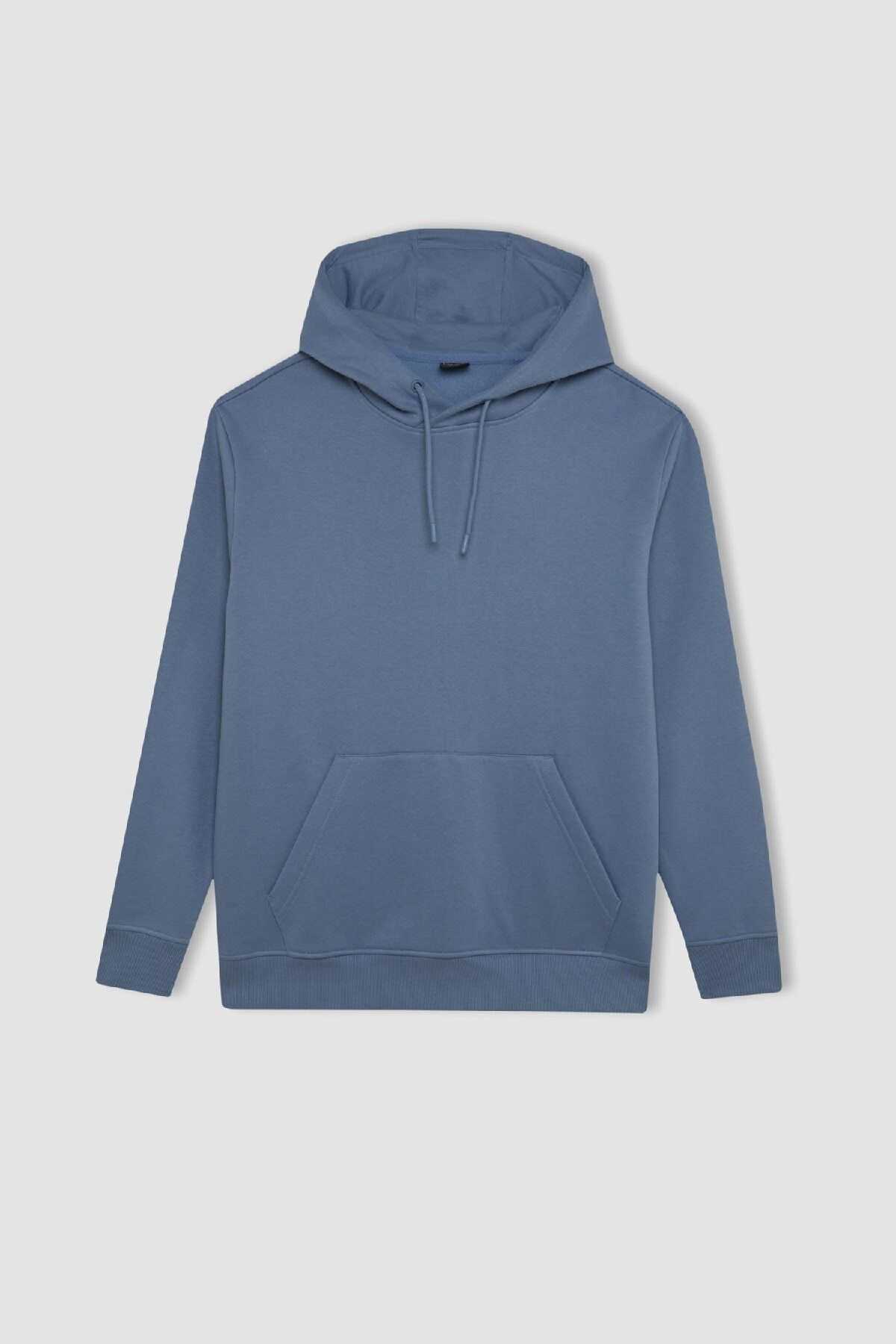 سویشرت ساده ساده کلاهدار با جیب قهوه ای و داخل آن X8283az24au