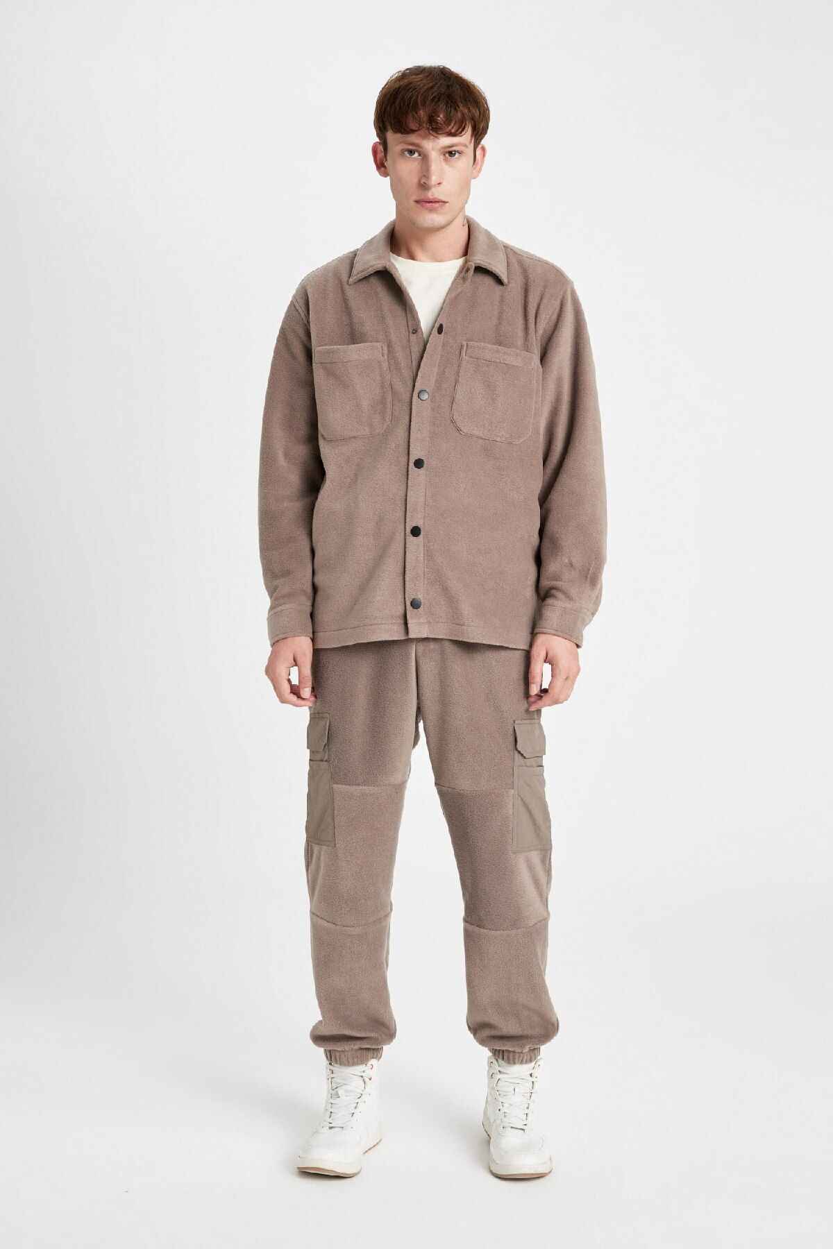 شلوار گرمکن معمولی فیت معمولی جیبی پشمی پشمی A7040ax24au