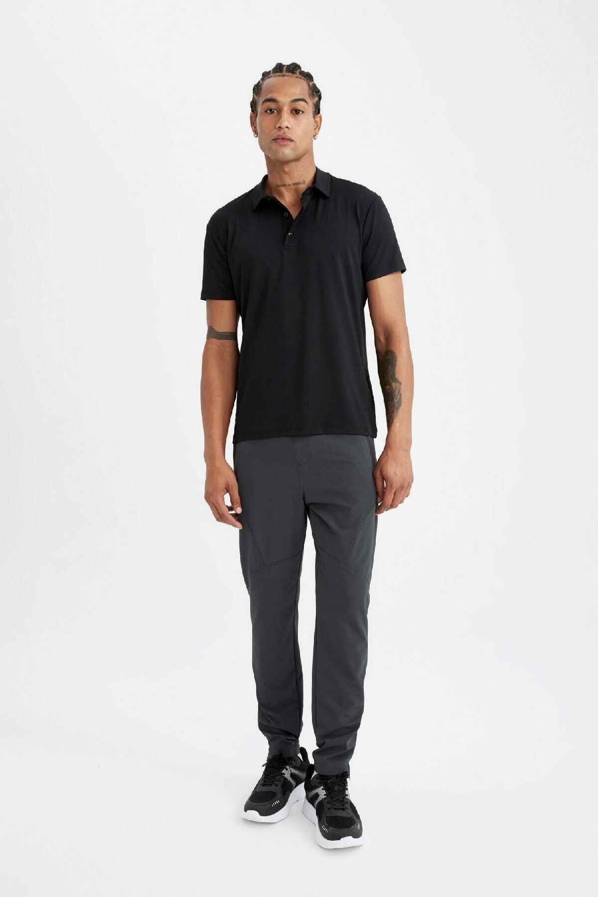 Fit Slim Fit Slim Fit دو جیب زیپ دار شلوار بافتنی C9262ax24au
