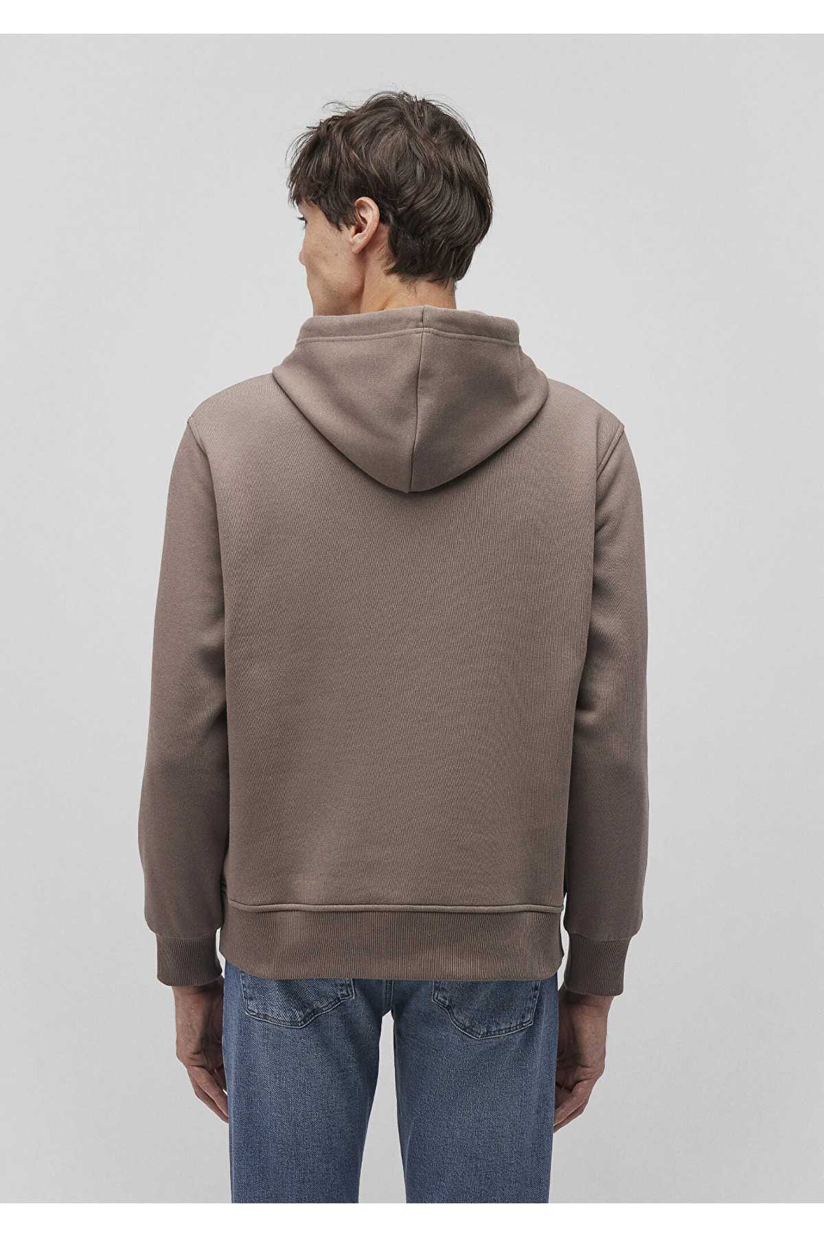 سویشرت سرپوش نارنجی لوگو دوزی شده -70481