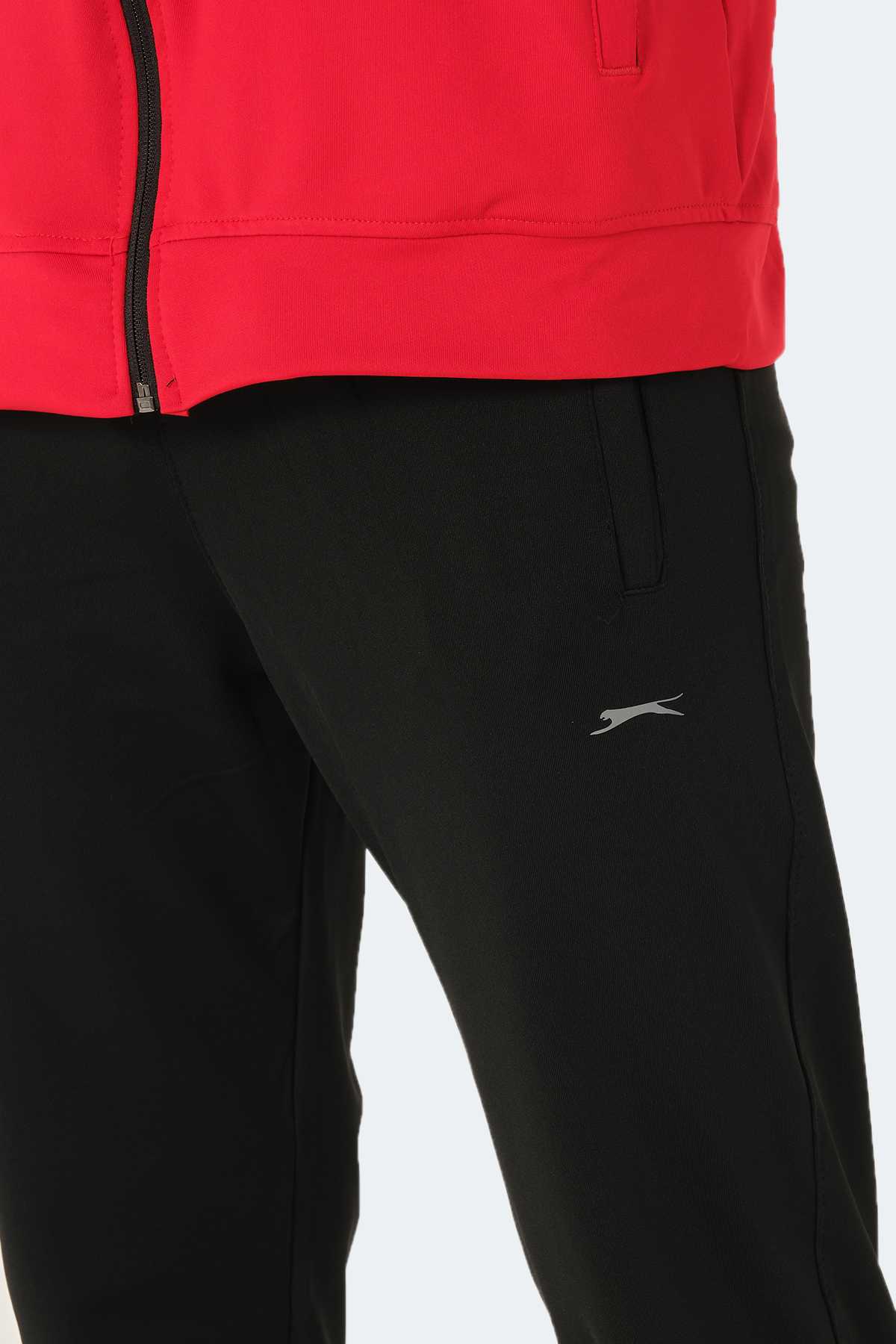 OPRAH Erkek Fermuarlı Dik Yaka Cepli Kırmızı Eşofman Takımı