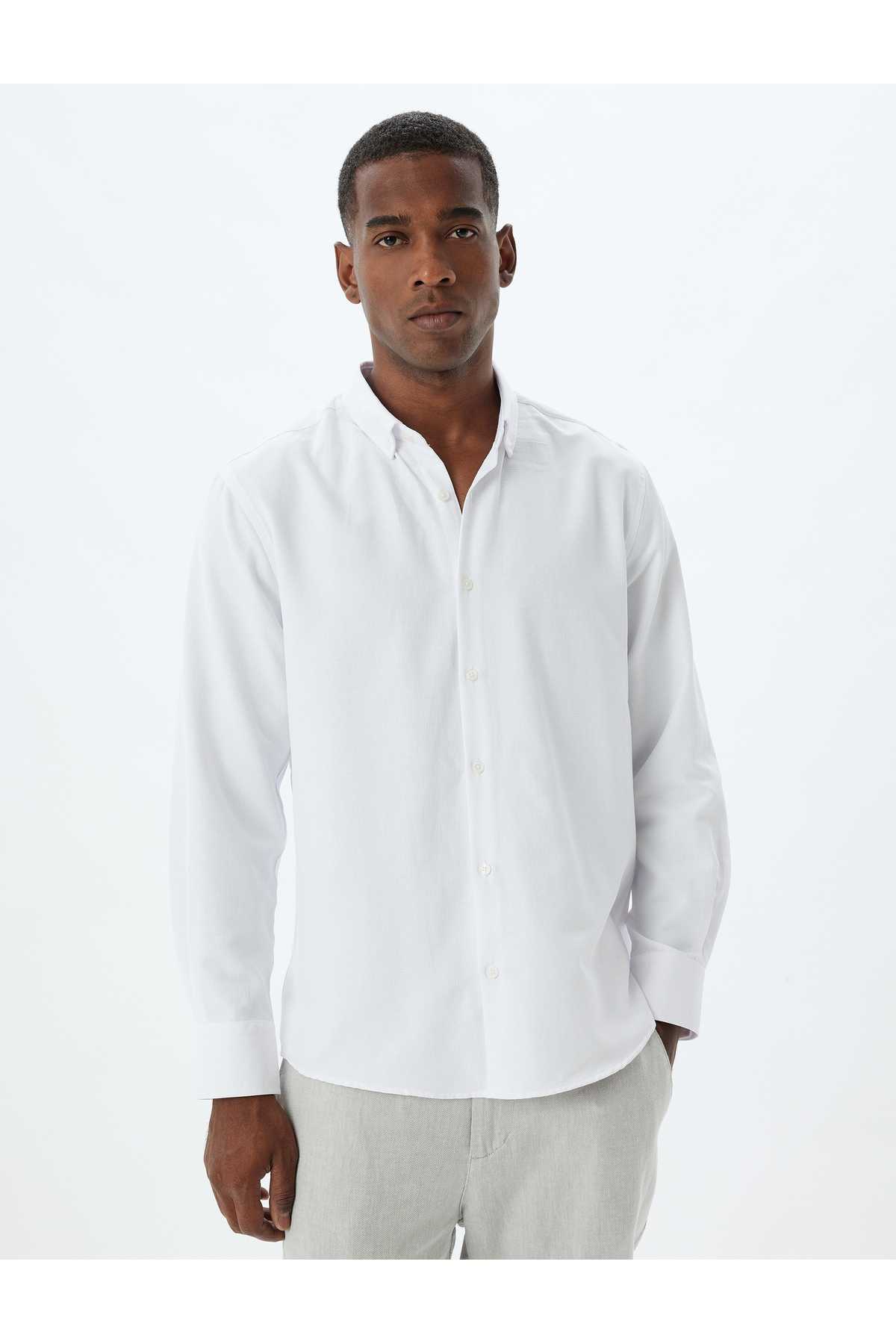 پیراهن باریک آستین بلند ترکیب پنبه ای