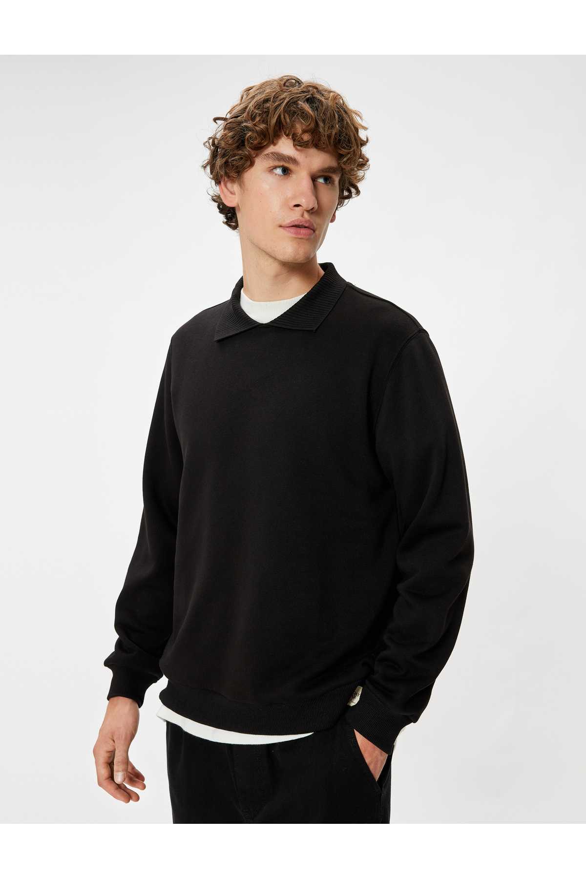 بلوز پنبه ای آستین بلند یقه پولو